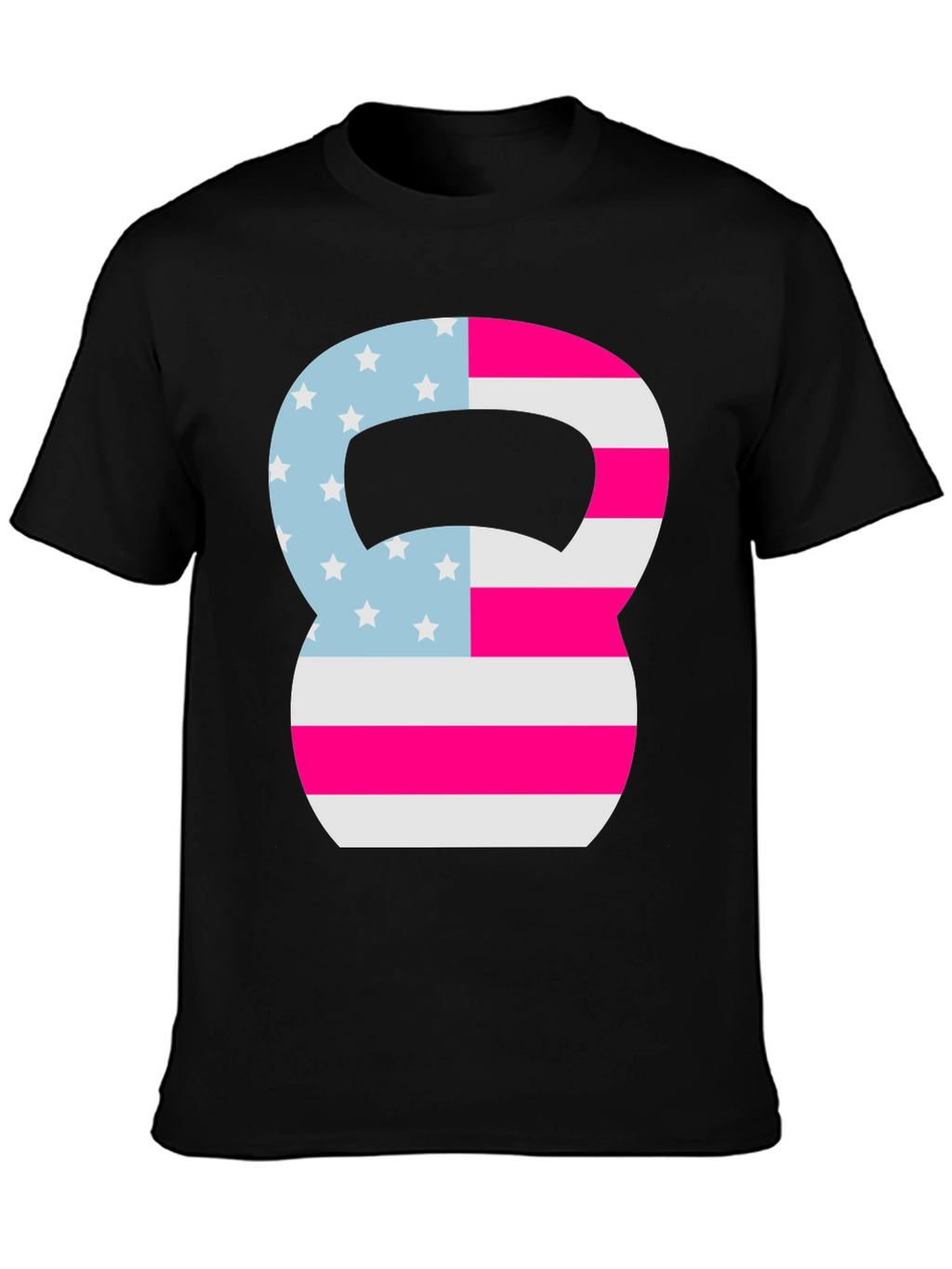 Patriotic Kettlebell Graphic Tee - Fitness USA Flag Shirt