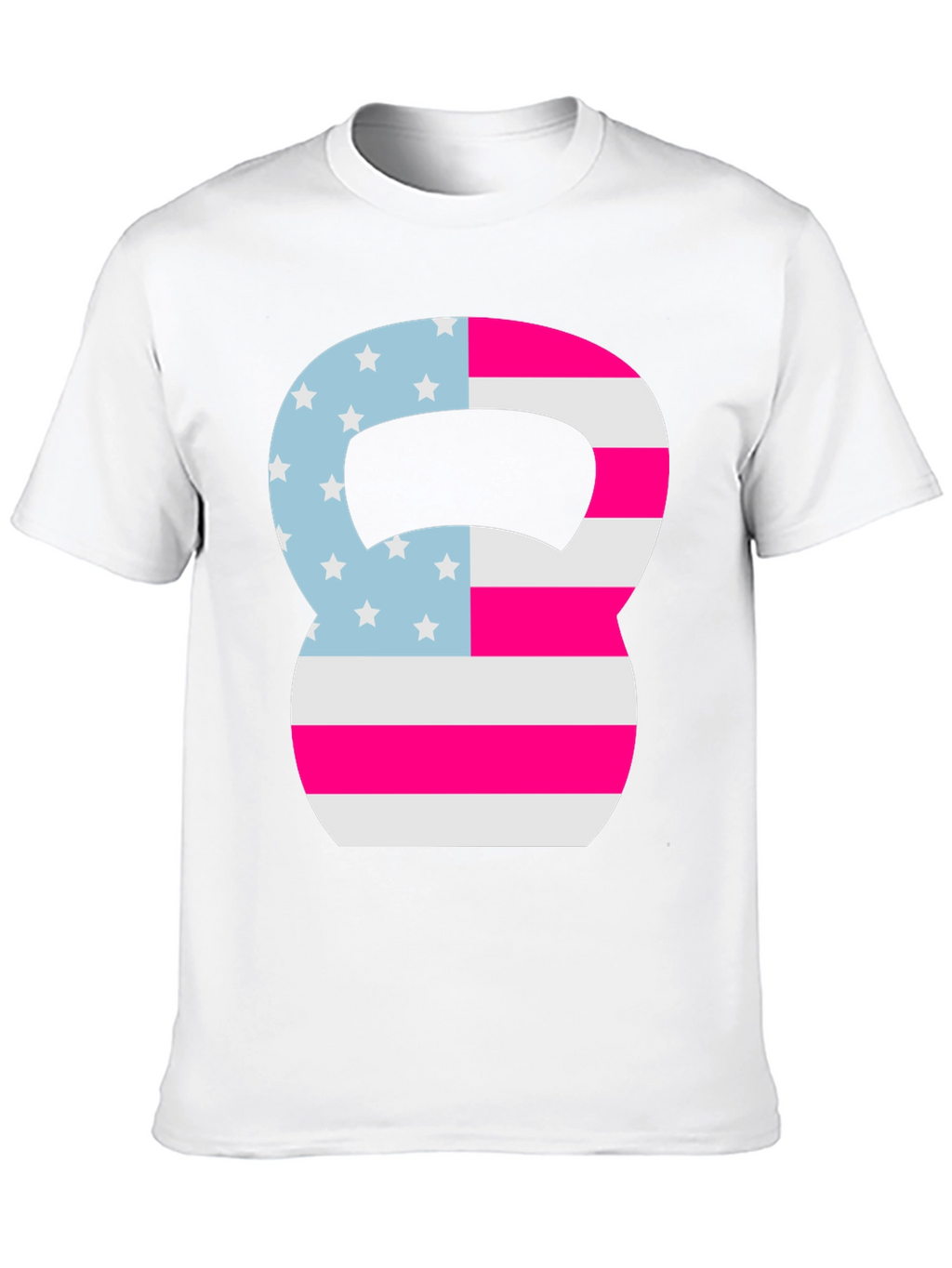 Patriotic Kettlebell Graphic Tee - Fitness USA Flag Shirt