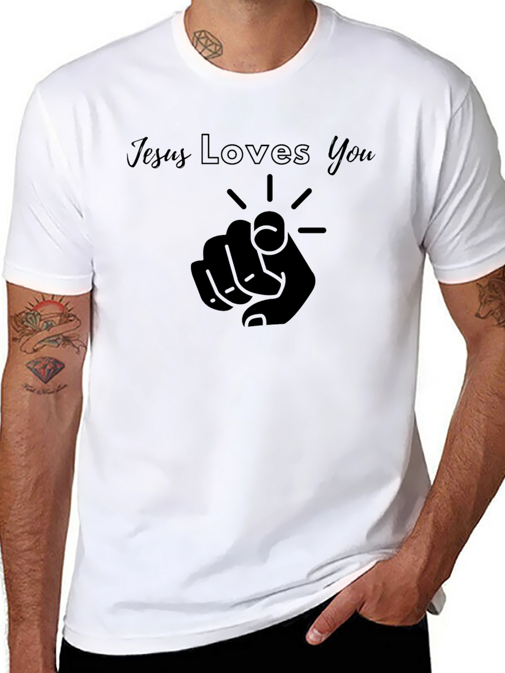Jesus Loves You Black T-Shirt