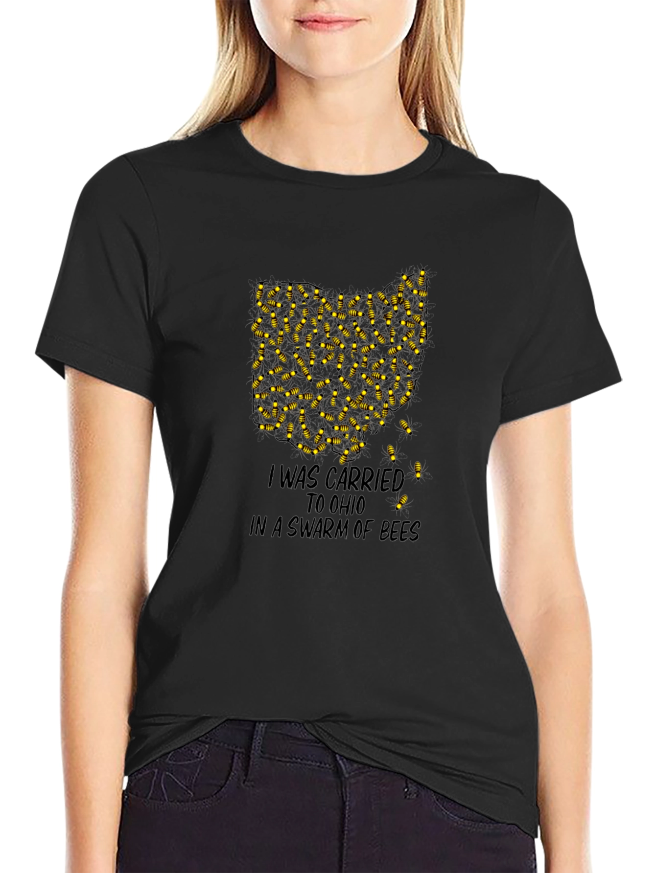 Ohio Swarm of Bees Graphic Tee - Black