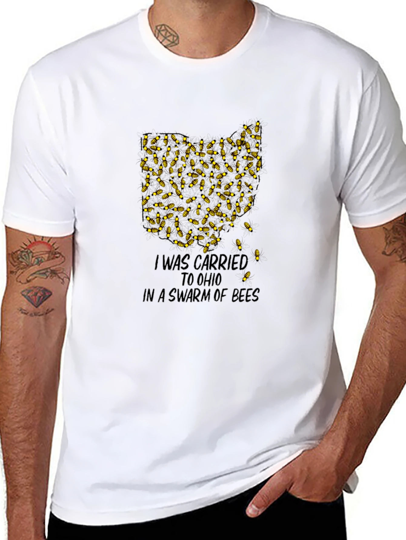 Ohio Swarm of Bees Graphic Tee - Black