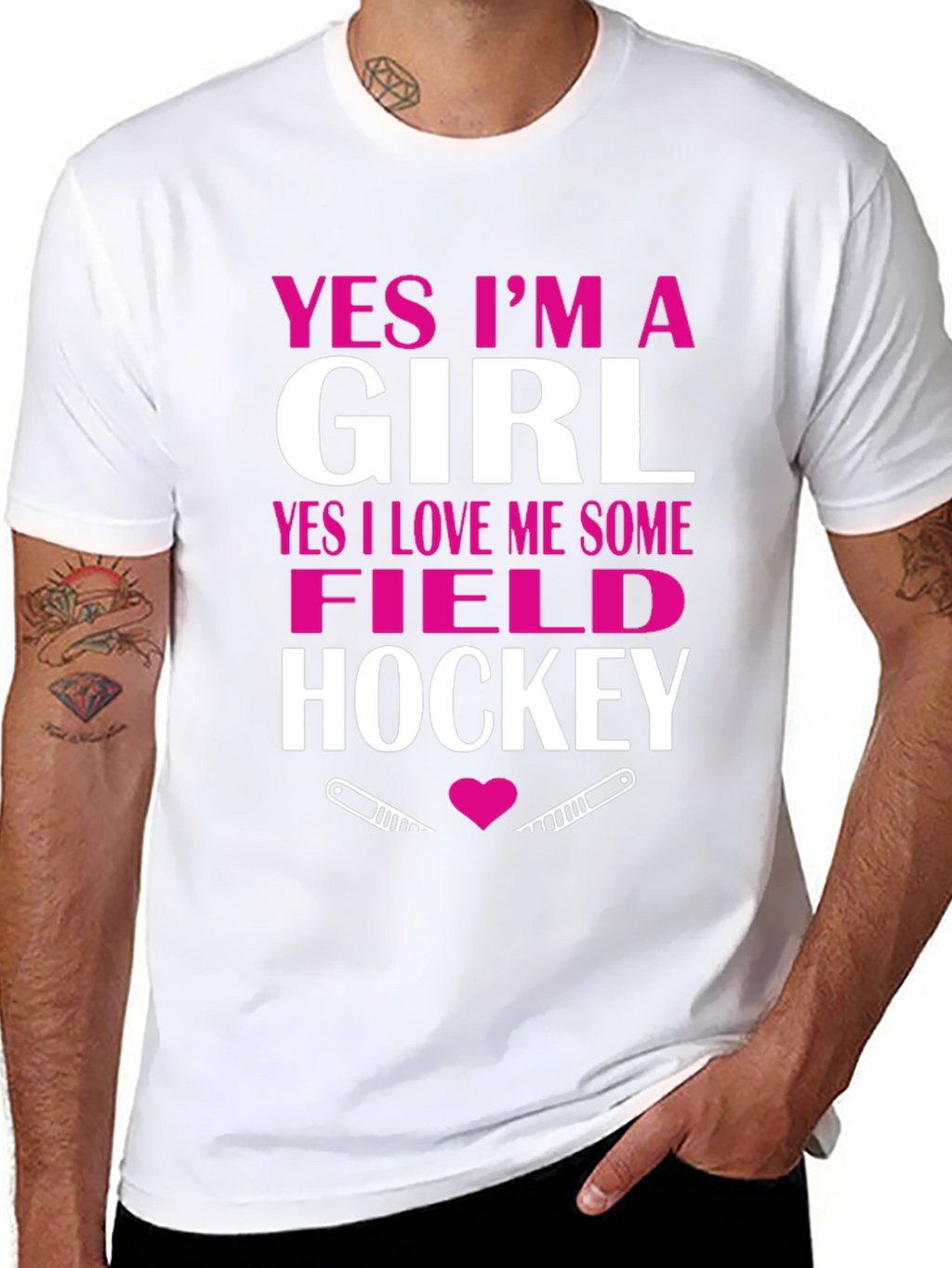 Yes Im A Girl Field Hockey T-Shirt
