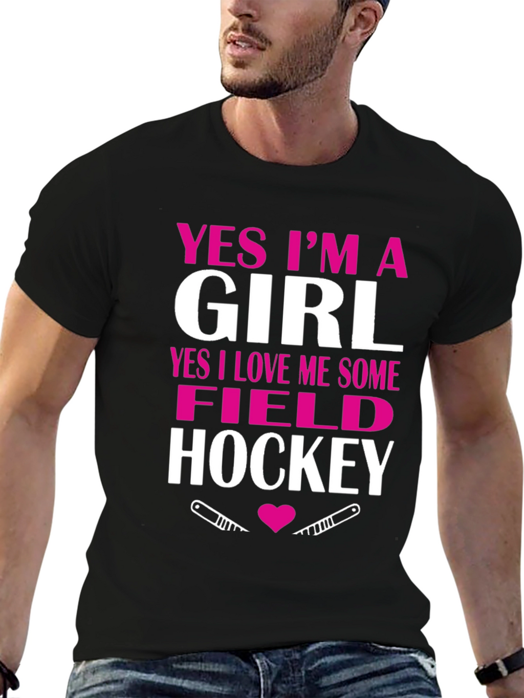 Yes Im A Girl Field Hockey T-Shirt