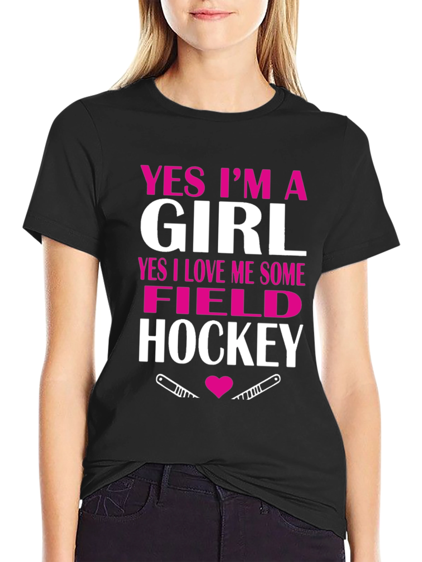 Yes Im A Girl Field Hockey T-Shirt