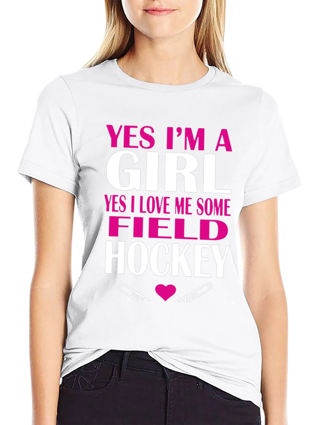 Yes Im A Girl Field Hockey T-Shirt