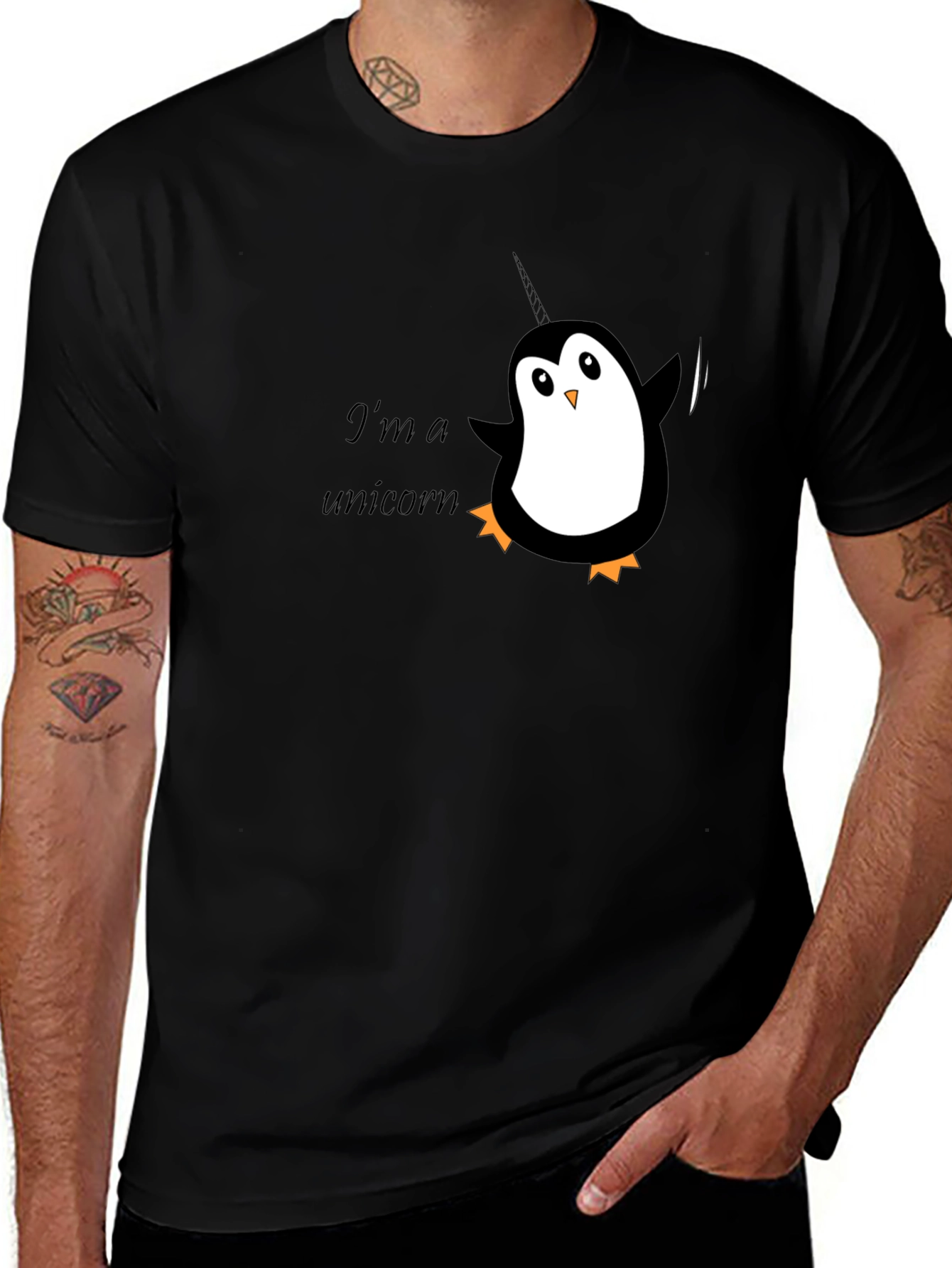 Penguin Unicorn Graphic T-Shirt