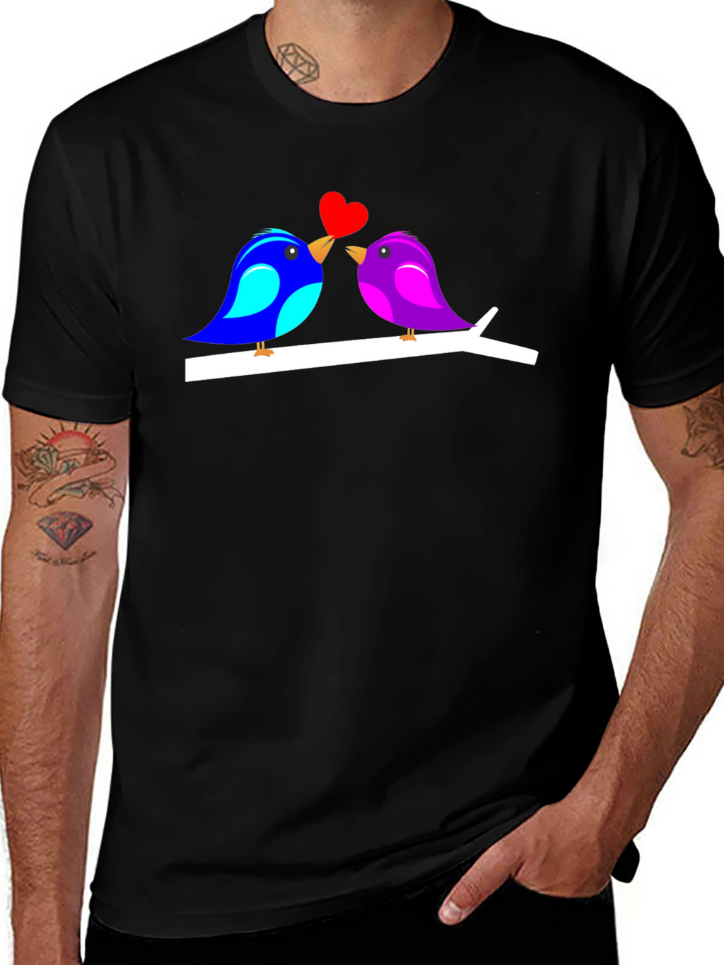 Love Birds Graphic T-Shirt Cute Couple Tee