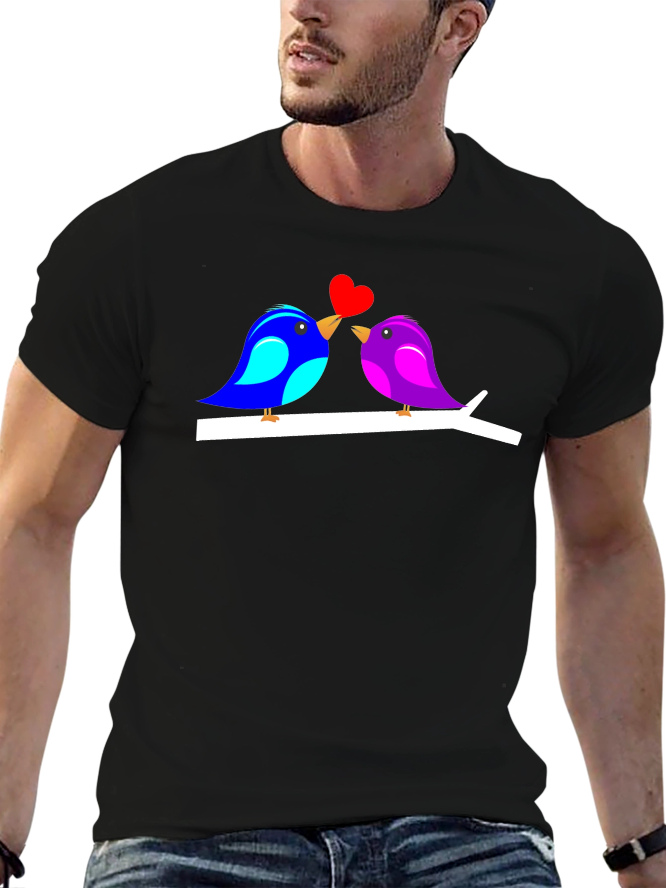 Love Birds Graphic T-Shirt Cute Couple Tee