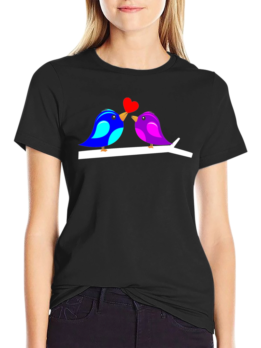 Love Birds Graphic T-Shirt Cute Couple Tee