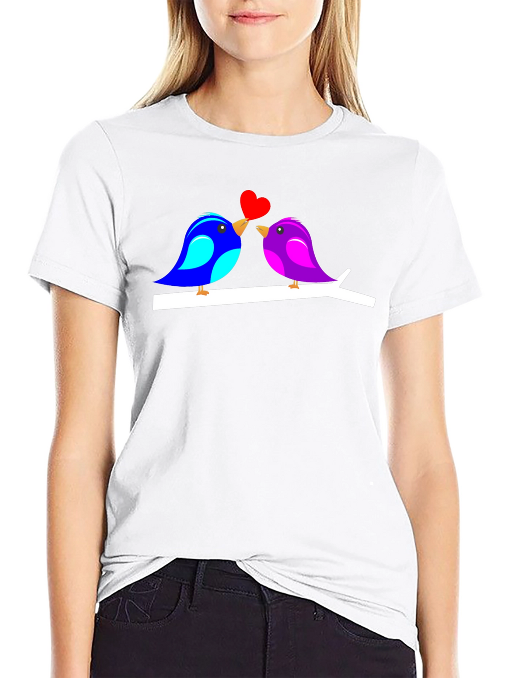 Love Birds Graphic T-Shirt Cute Couple Tee