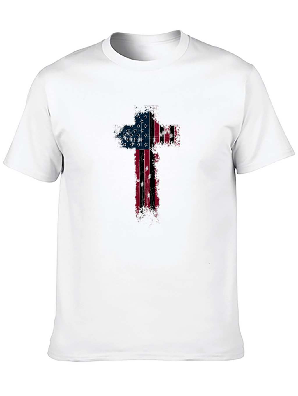 American Flag Cross Graphic T-Shirt