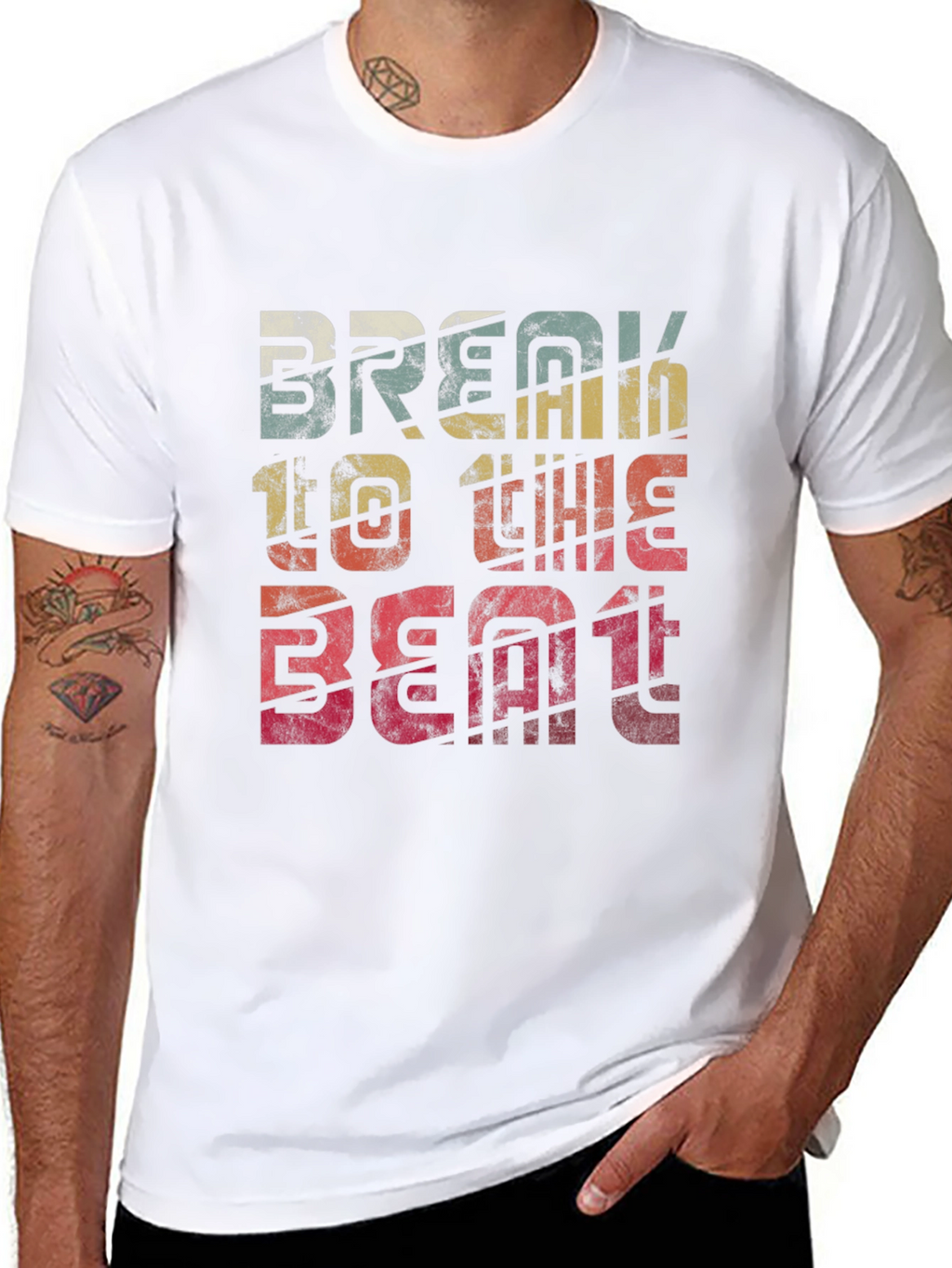 Retro Break To The Beat Graphic Tee - Black