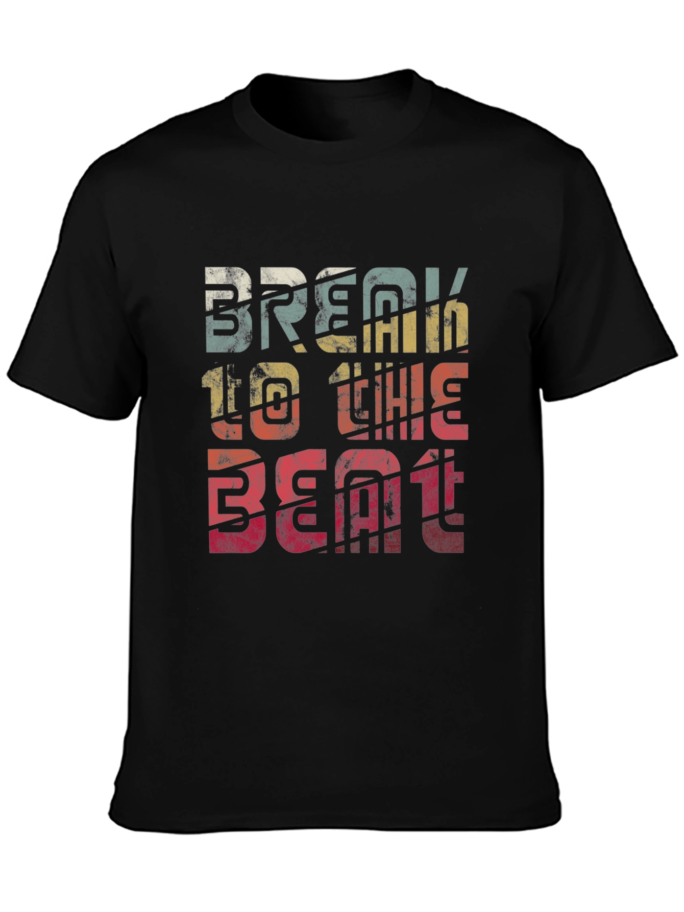 Retro Break To The Beat Graphic Tee - Black