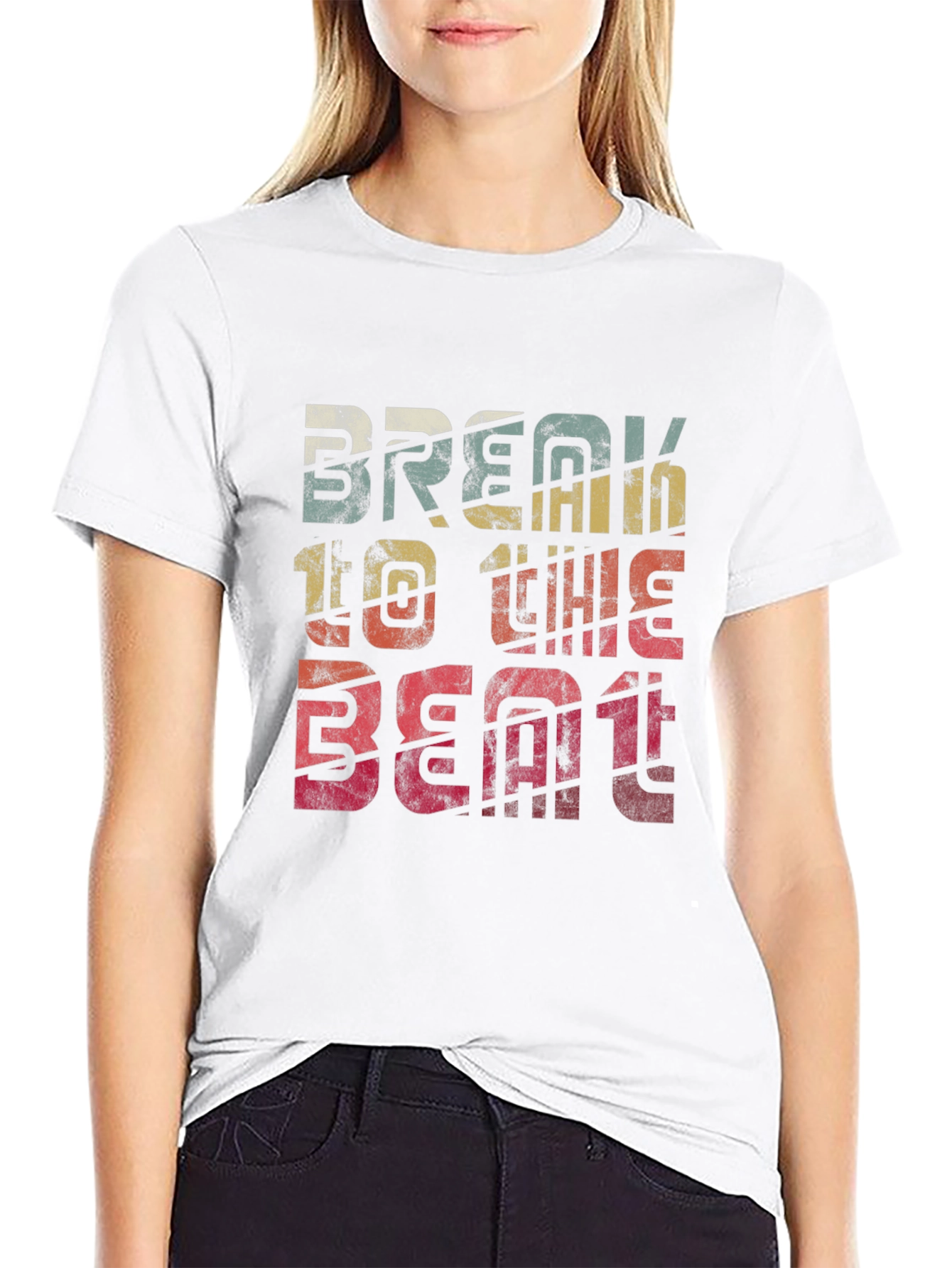 Retro Break To The Beat Graphic Tee - Black