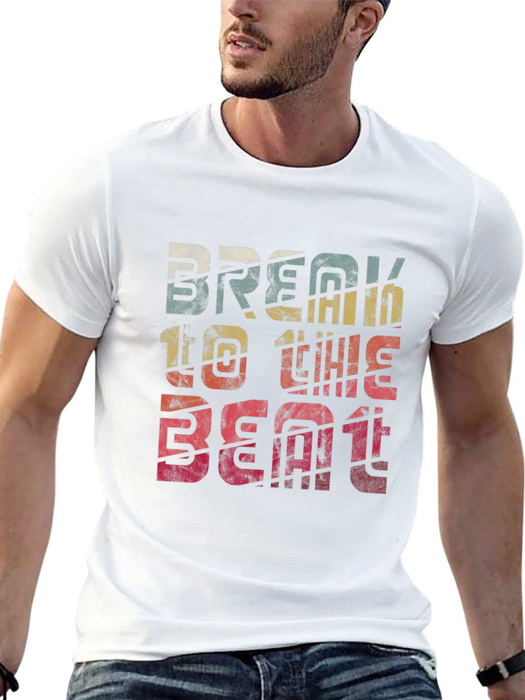 Retro Break To The Beat Graphic Tee - Black