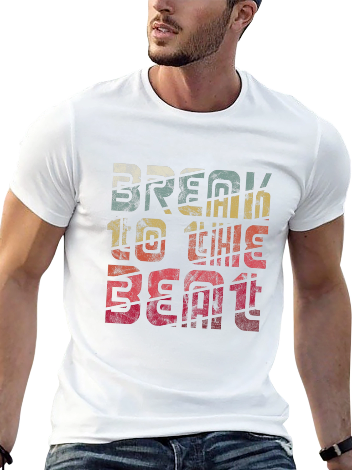 Retro Break To The Beat Graphic Tee - Black