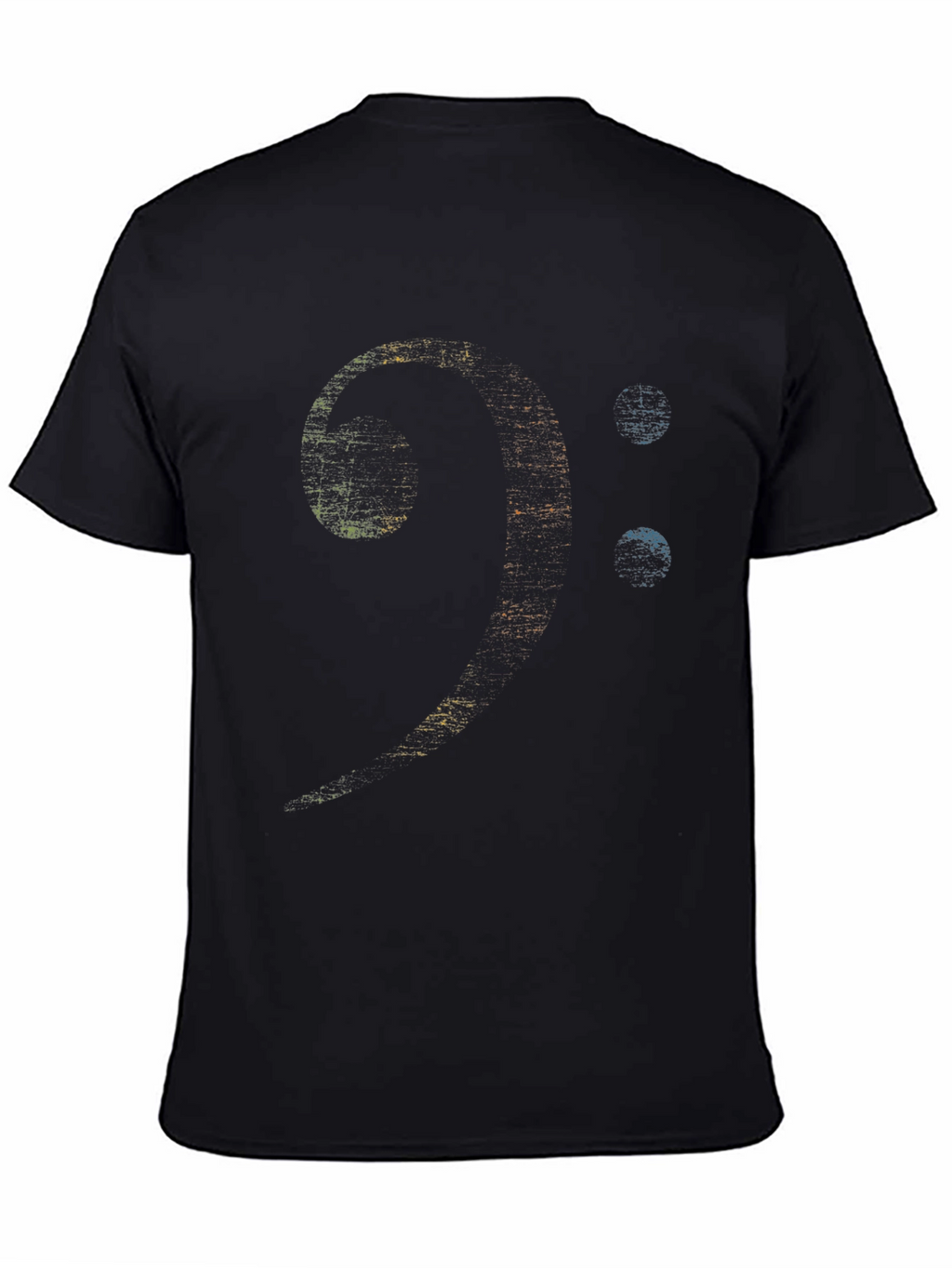 Bass Clef Graphic Print Black T-Shirt