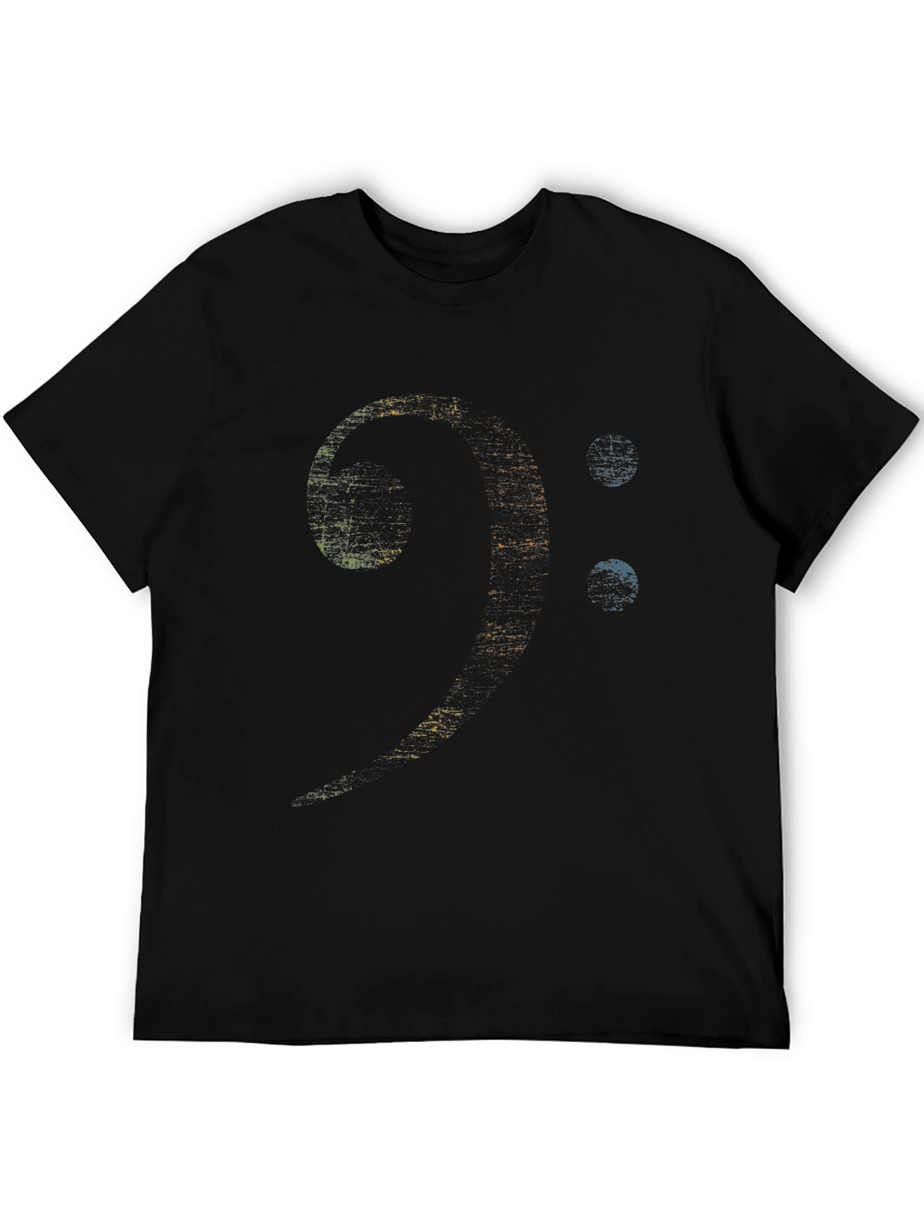 Bass Clef Graphic Print Black T-Shirt