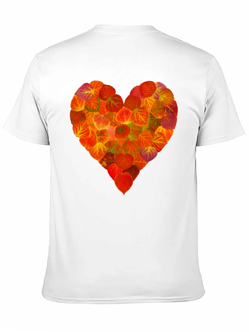 Autumn Leaves Heart Graphic T-Shirt - Nature Lover Tee