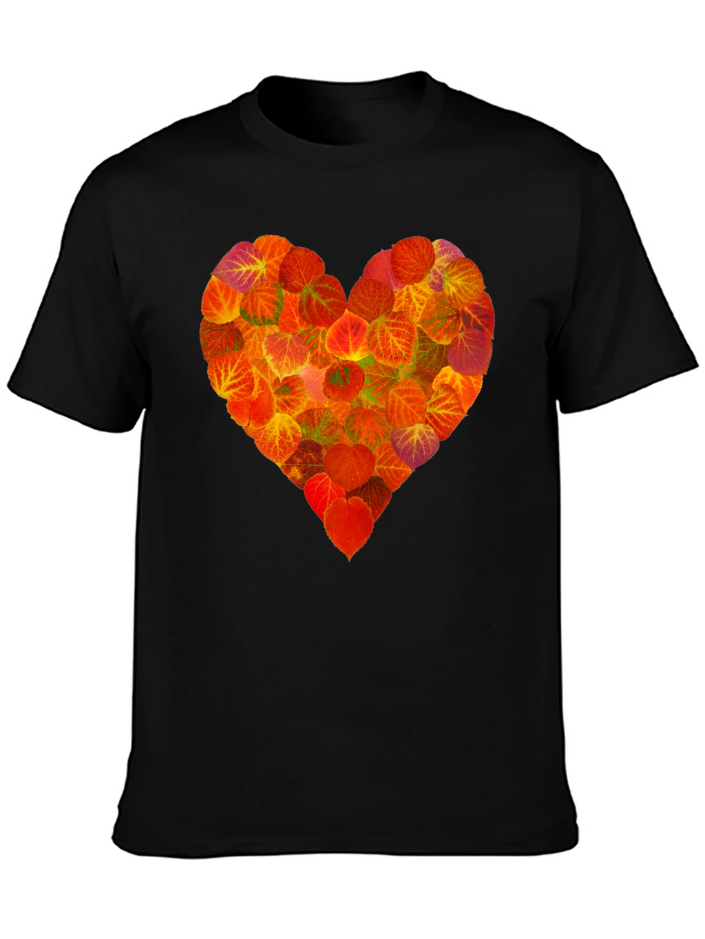Autumn Leaves Heart Graphic T-Shirt - Nature Lover Tee