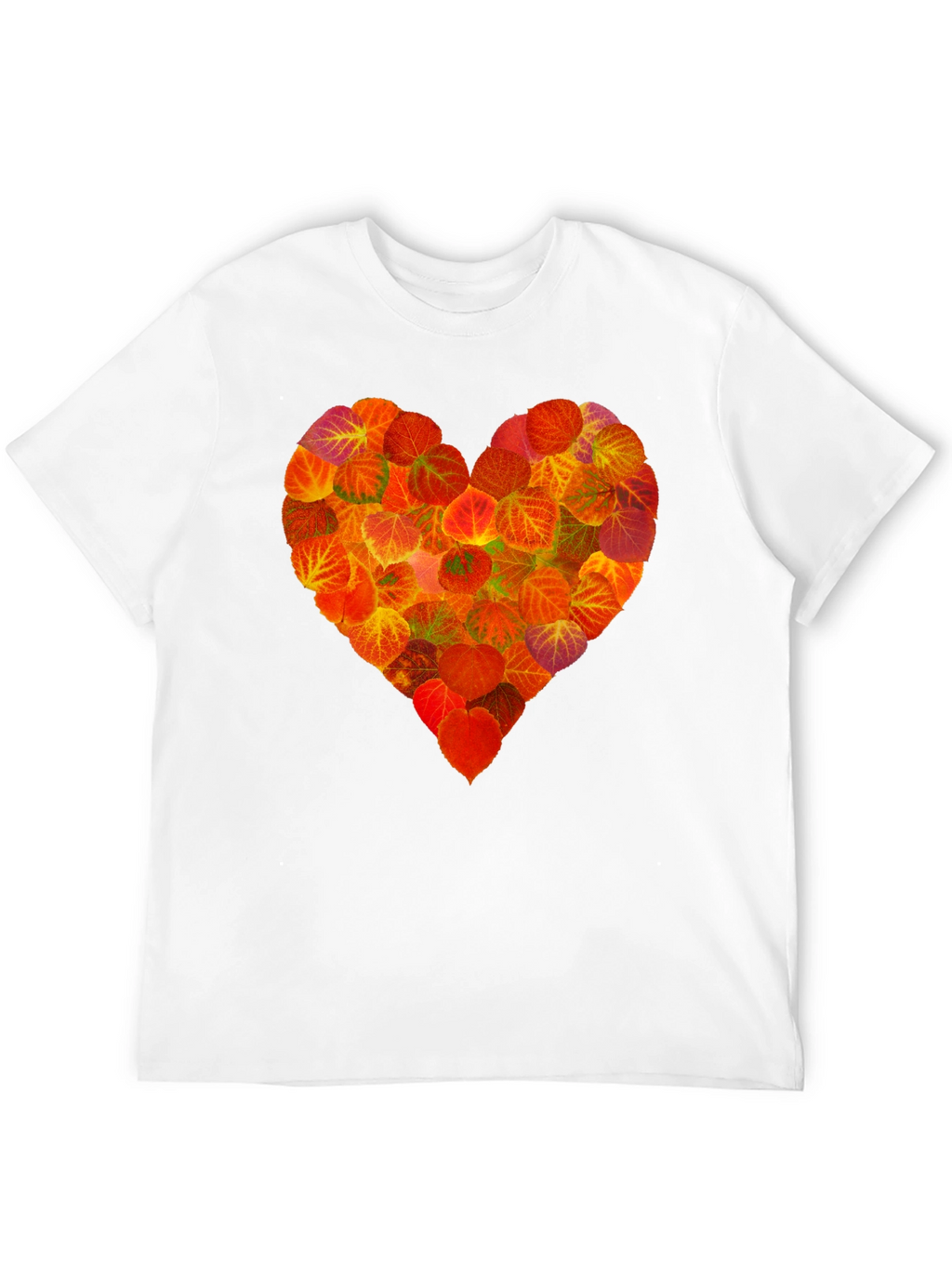 Autumn Leaves Heart Graphic T-Shirt - Nature Lover Tee
