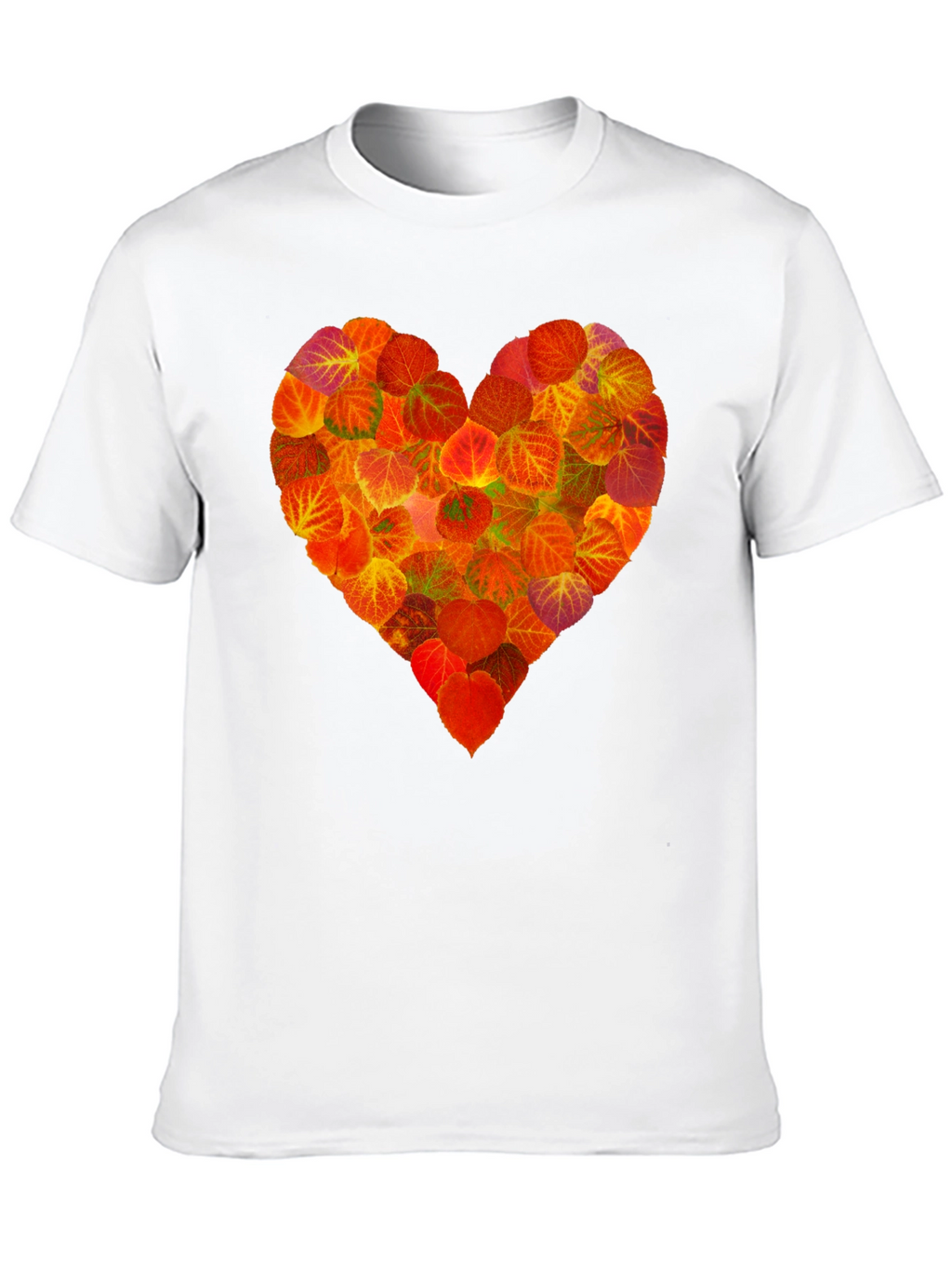 Autumn Leaves Heart Graphic T-Shirt - Nature Lover Tee