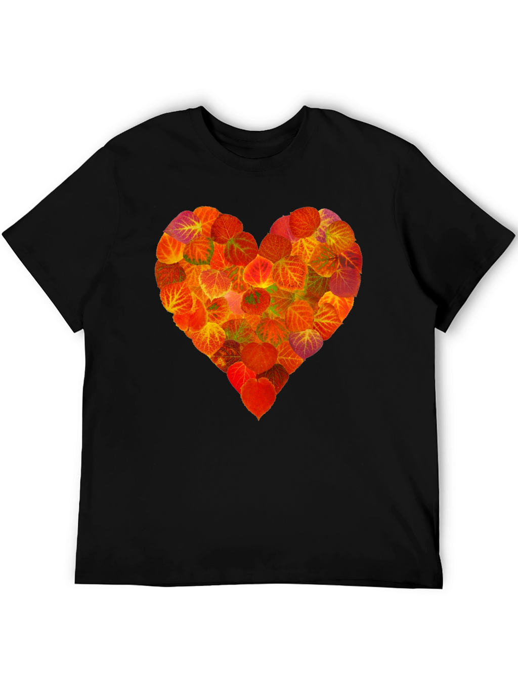 Autumn Leaves Heart Graphic T-Shirt - Nature Lover Tee