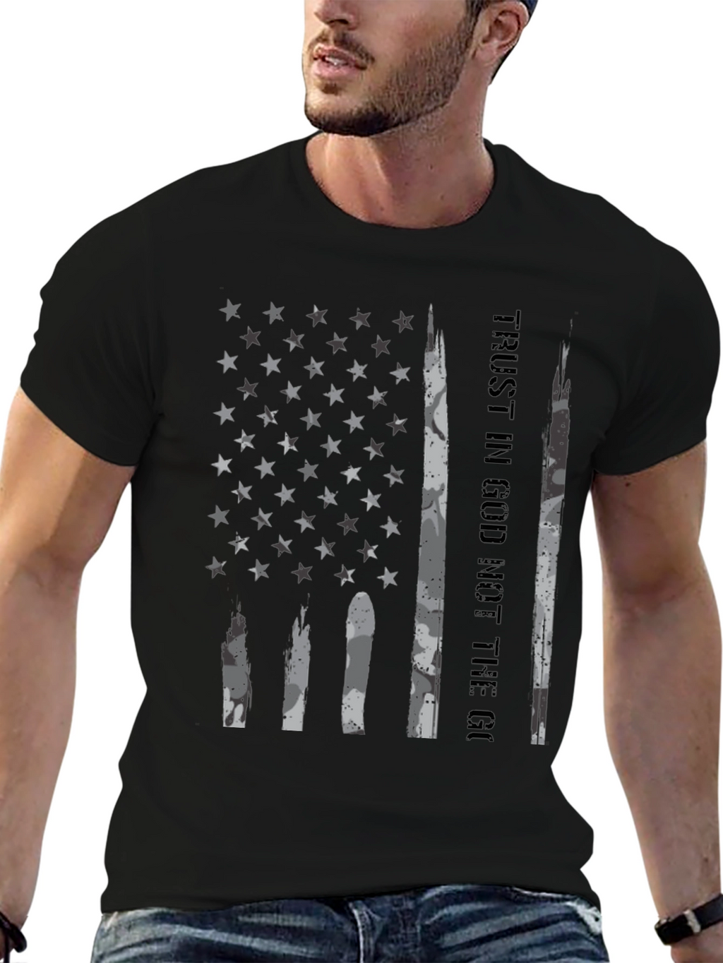 Trust In God American Flag Graphic T-Shirt