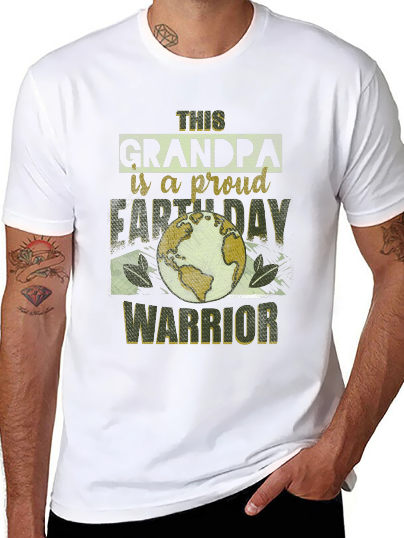 Grandpa Earth Day Warrior Graphic Tee