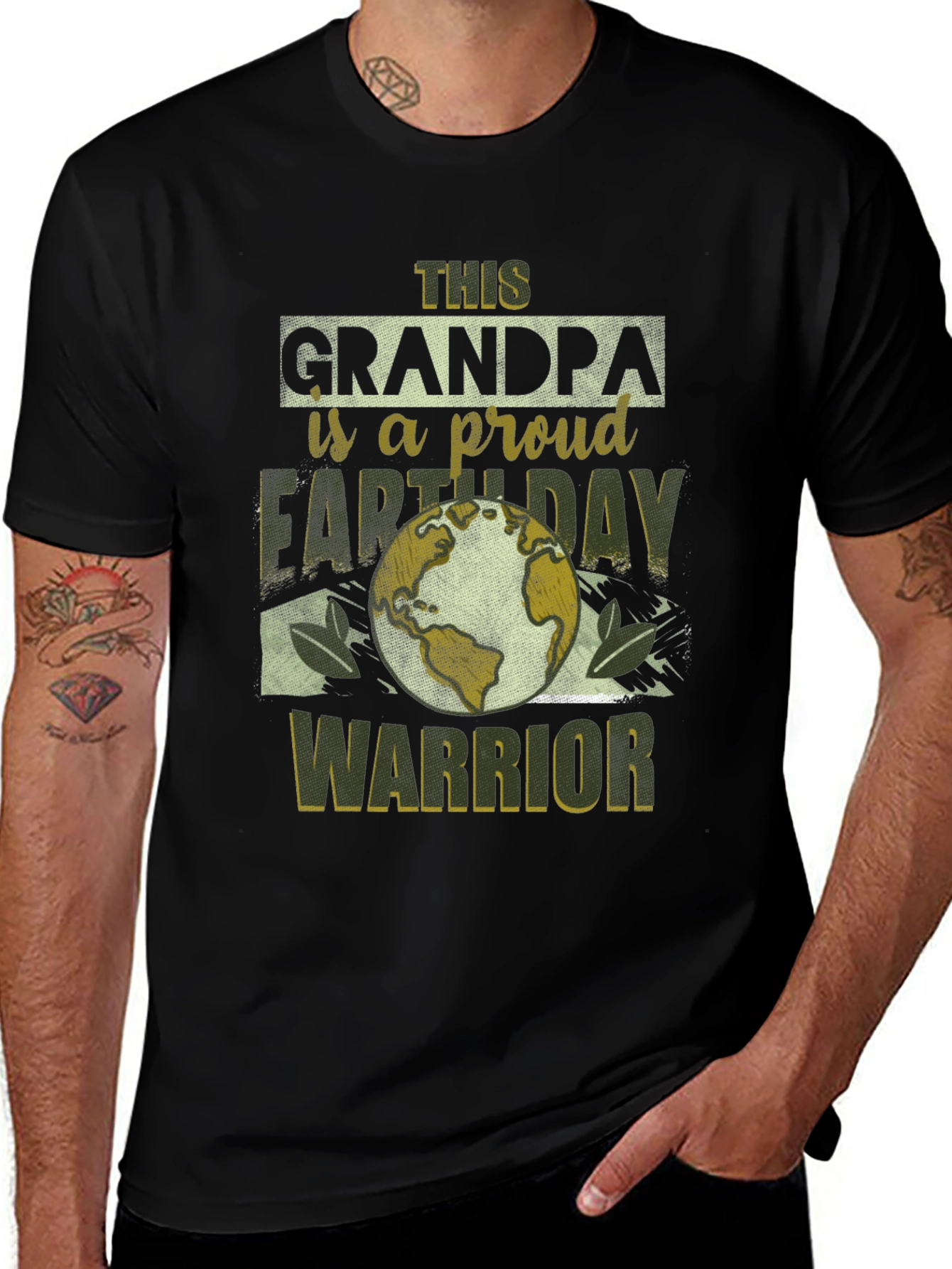 Grandpa Earth Day Warrior Graphic Tee