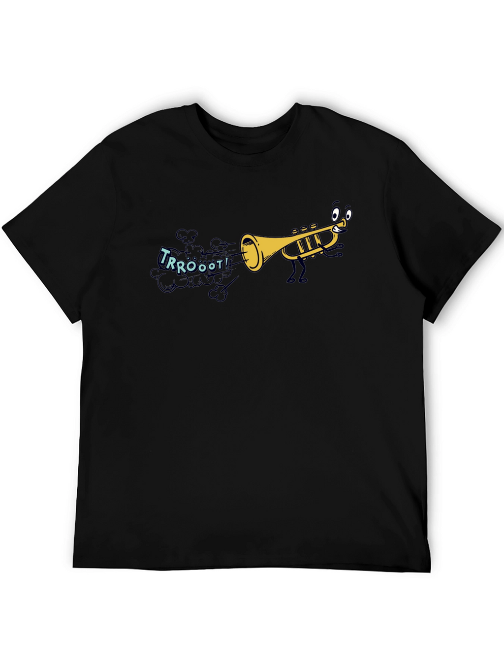 Cartoon Trumpet Graphic T-Shirt - Music Lover Tee