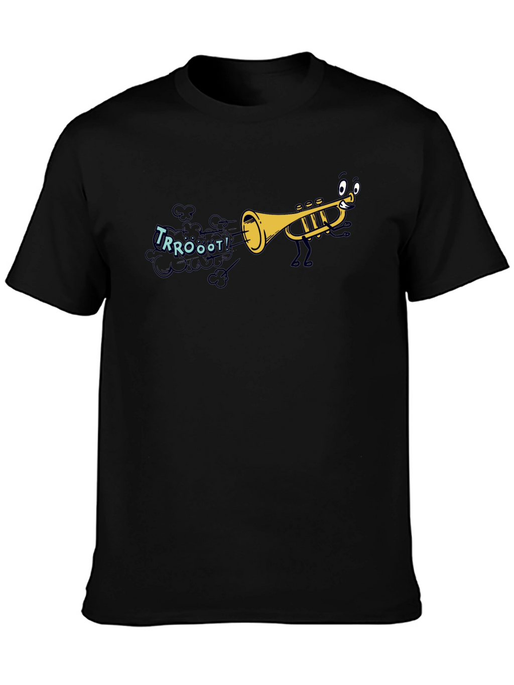 Cartoon Trumpet Graphic T-Shirt - Music Lover Tee