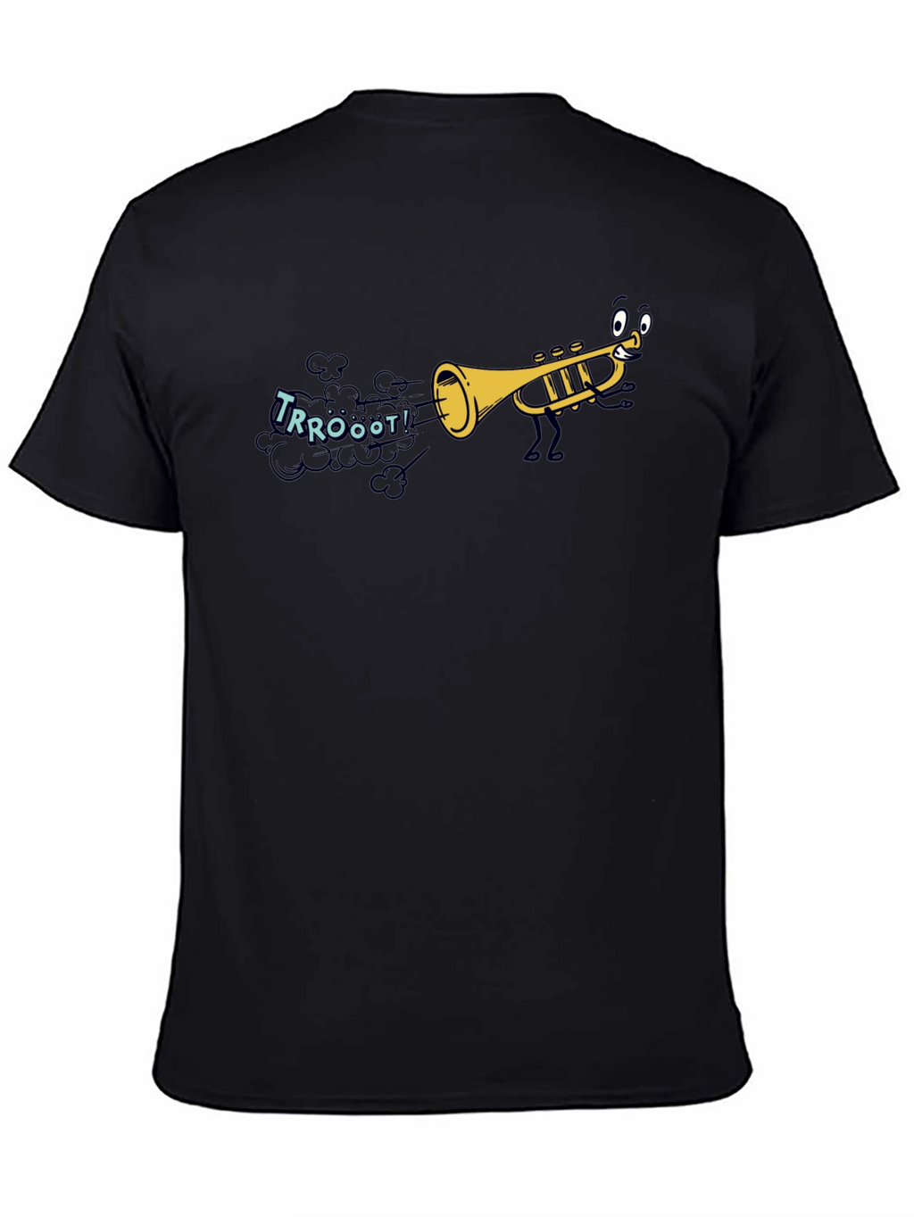 Cartoon Trumpet Graphic T-Shirt - Music Lover Tee