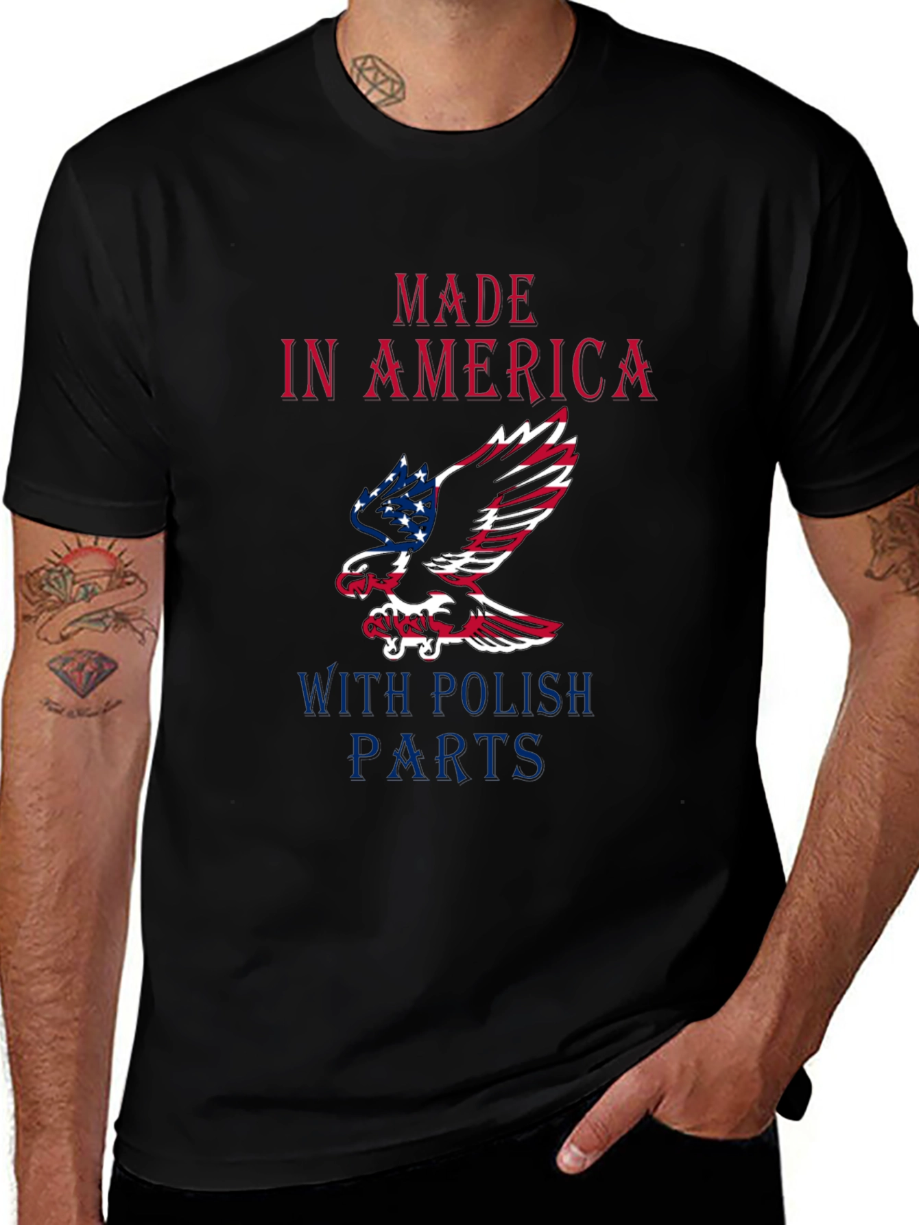 Made In America With Polish Parts Graphic Tee