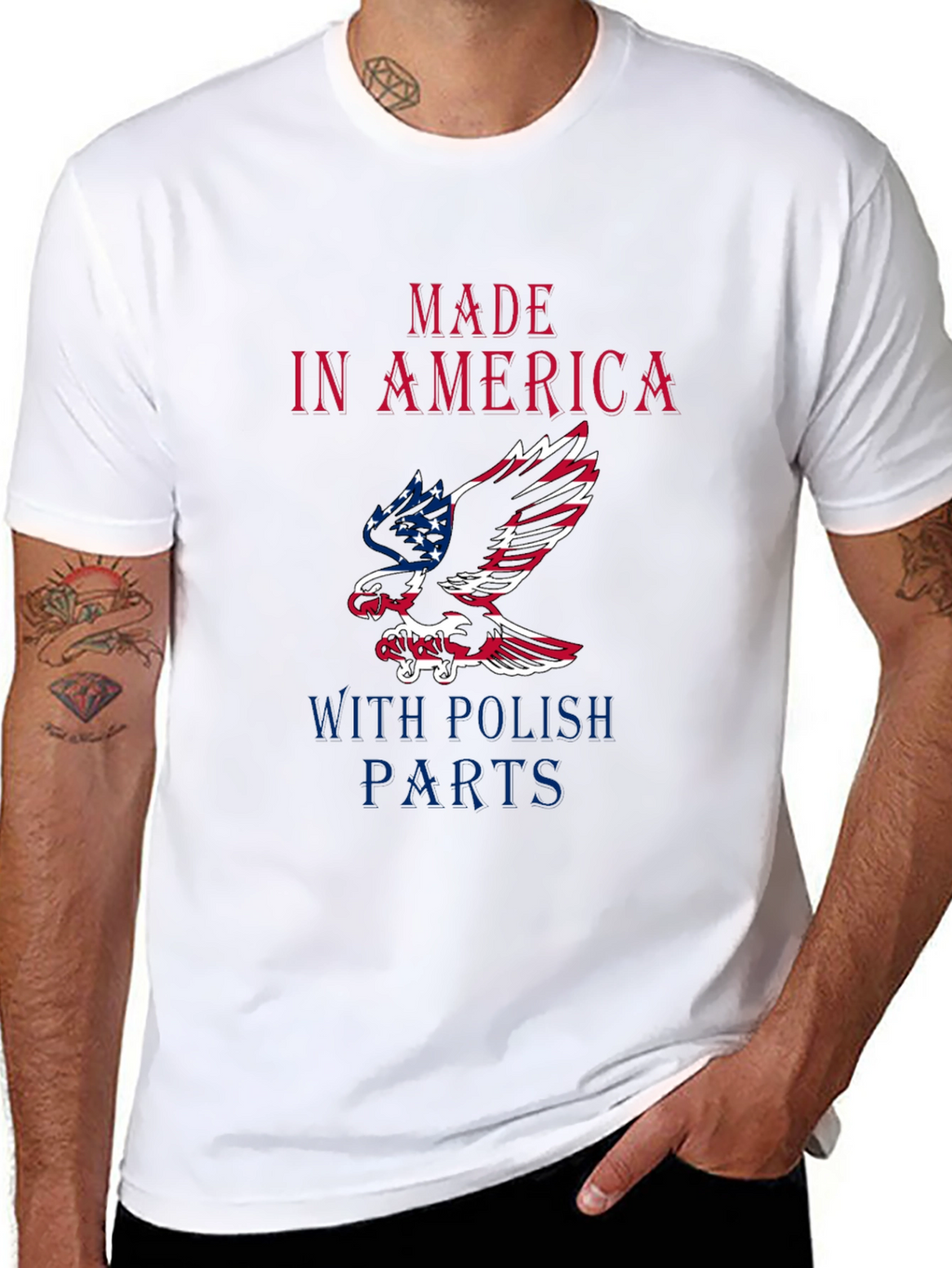 Made In America With Polish Parts Graphic Tee