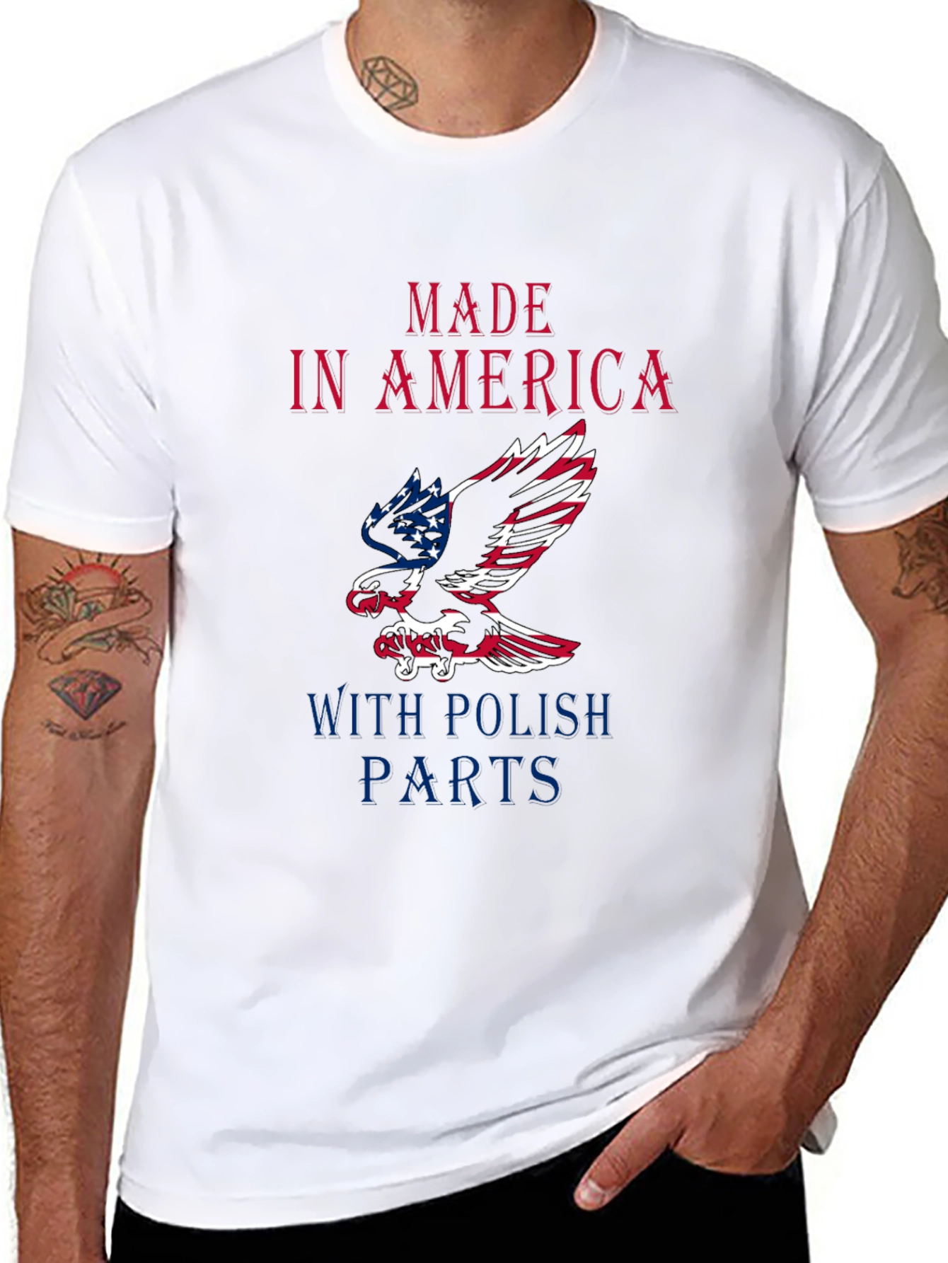 Made In America With Polish Parts Graphic Tee