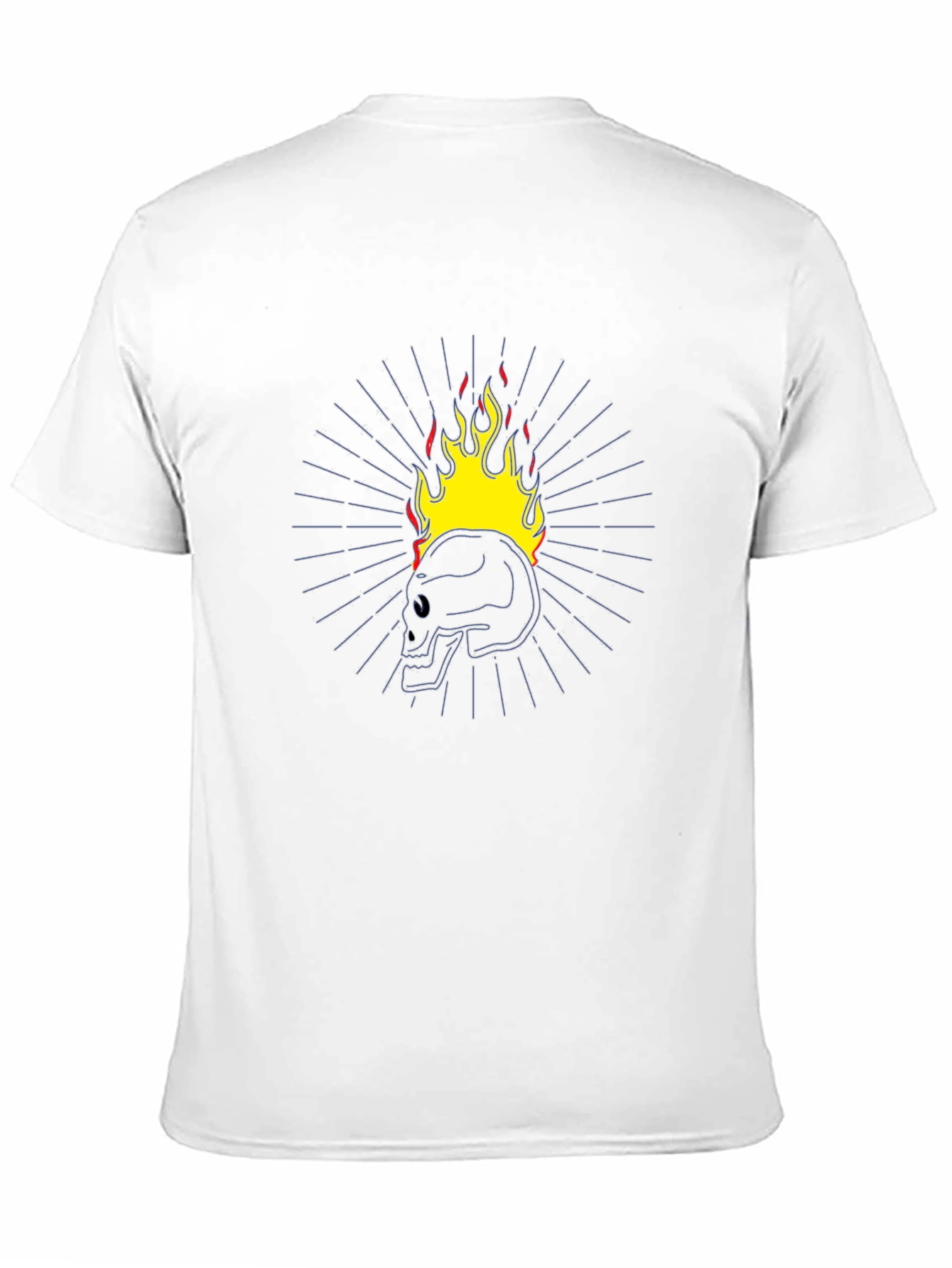 Flaming Skull Graphic T-Shirt - Black
