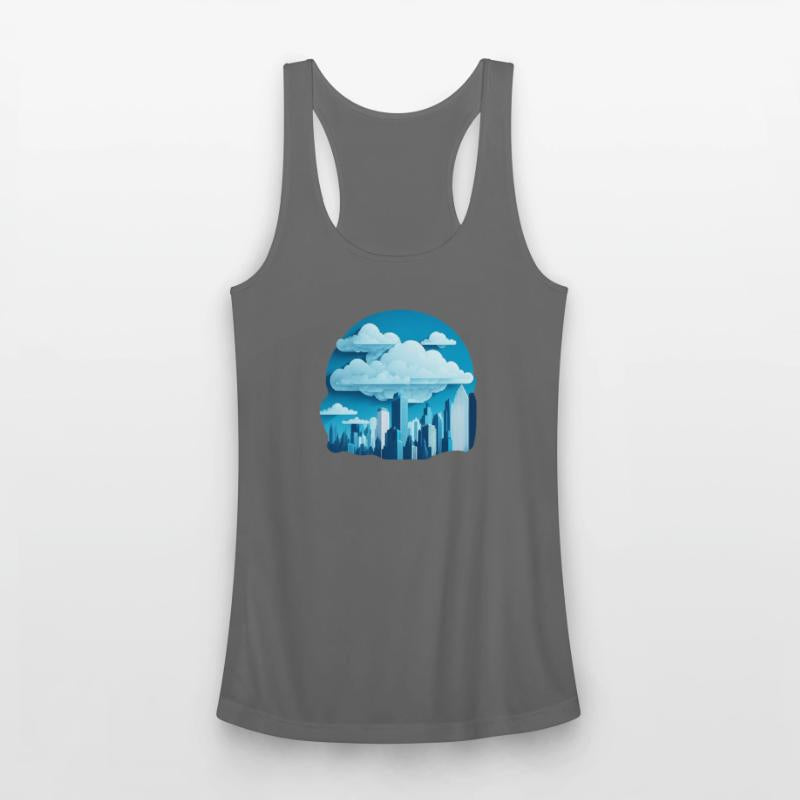 A cityscape made of clouds.