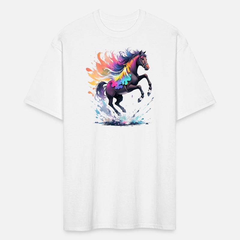 A colorful splashing horse