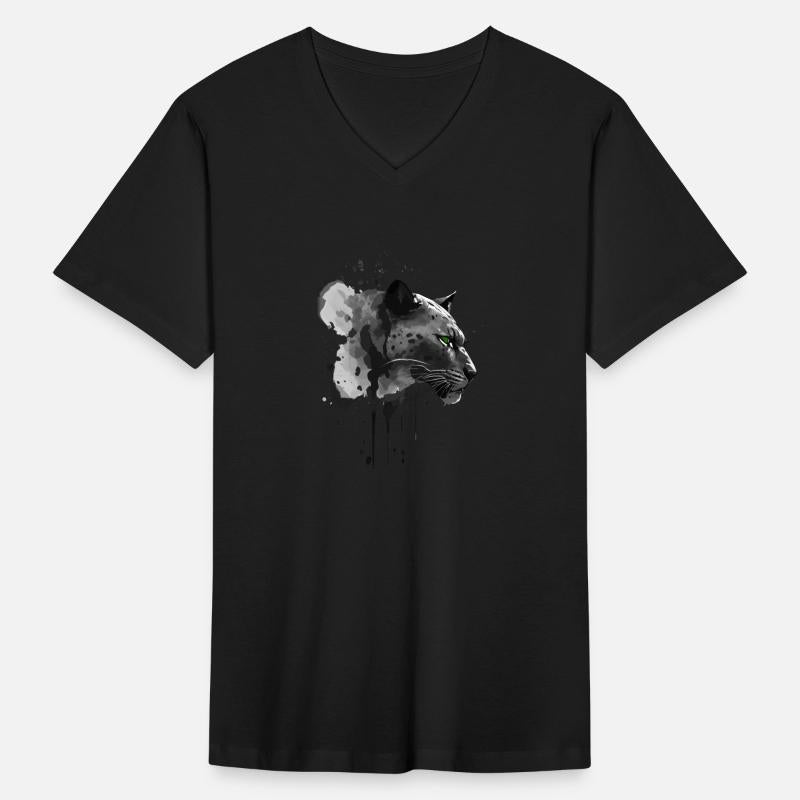 A head of panther ink drawing black and white