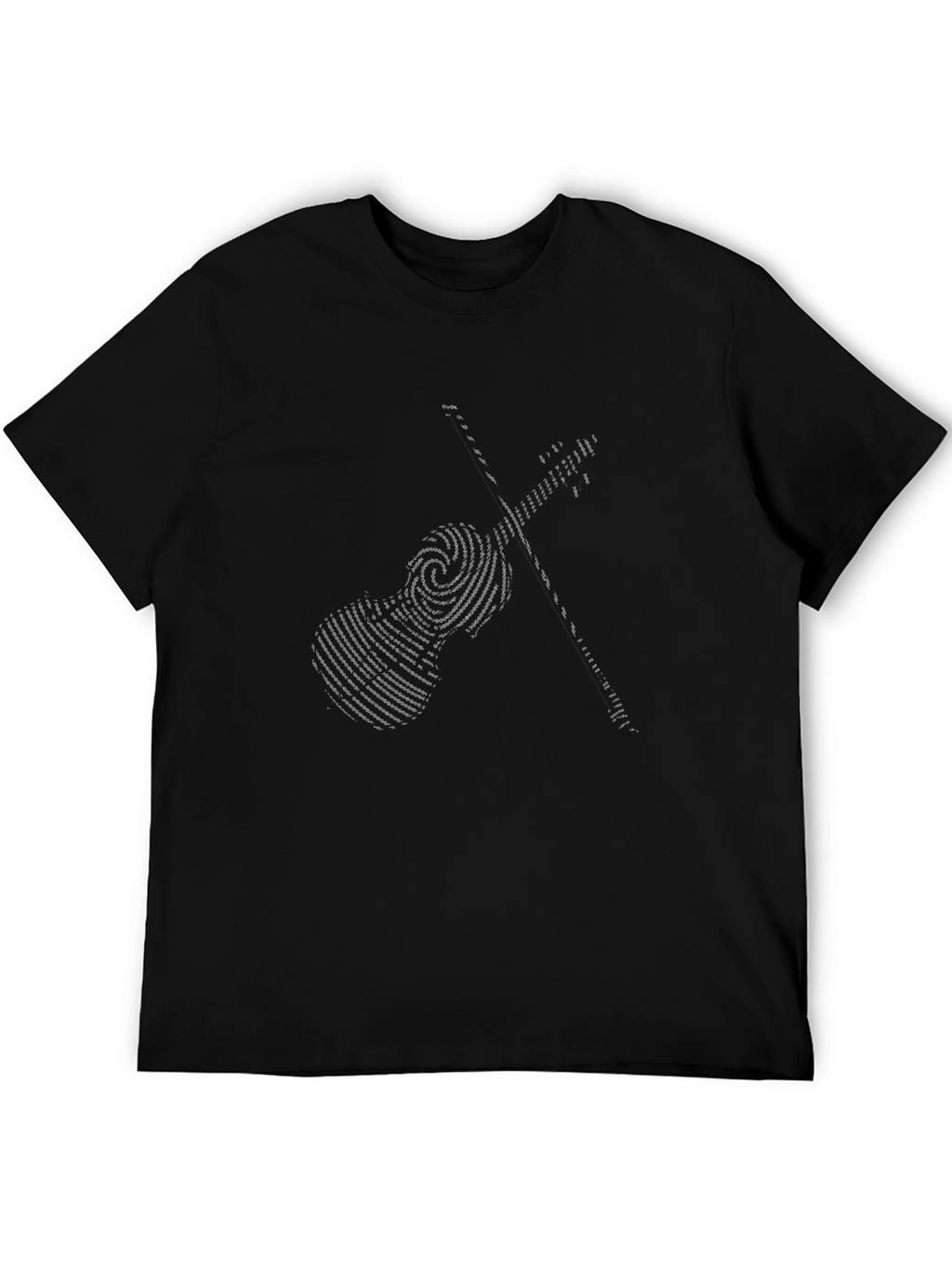 Violin Fingerprint Graphic Tee - Music Lover Shirt