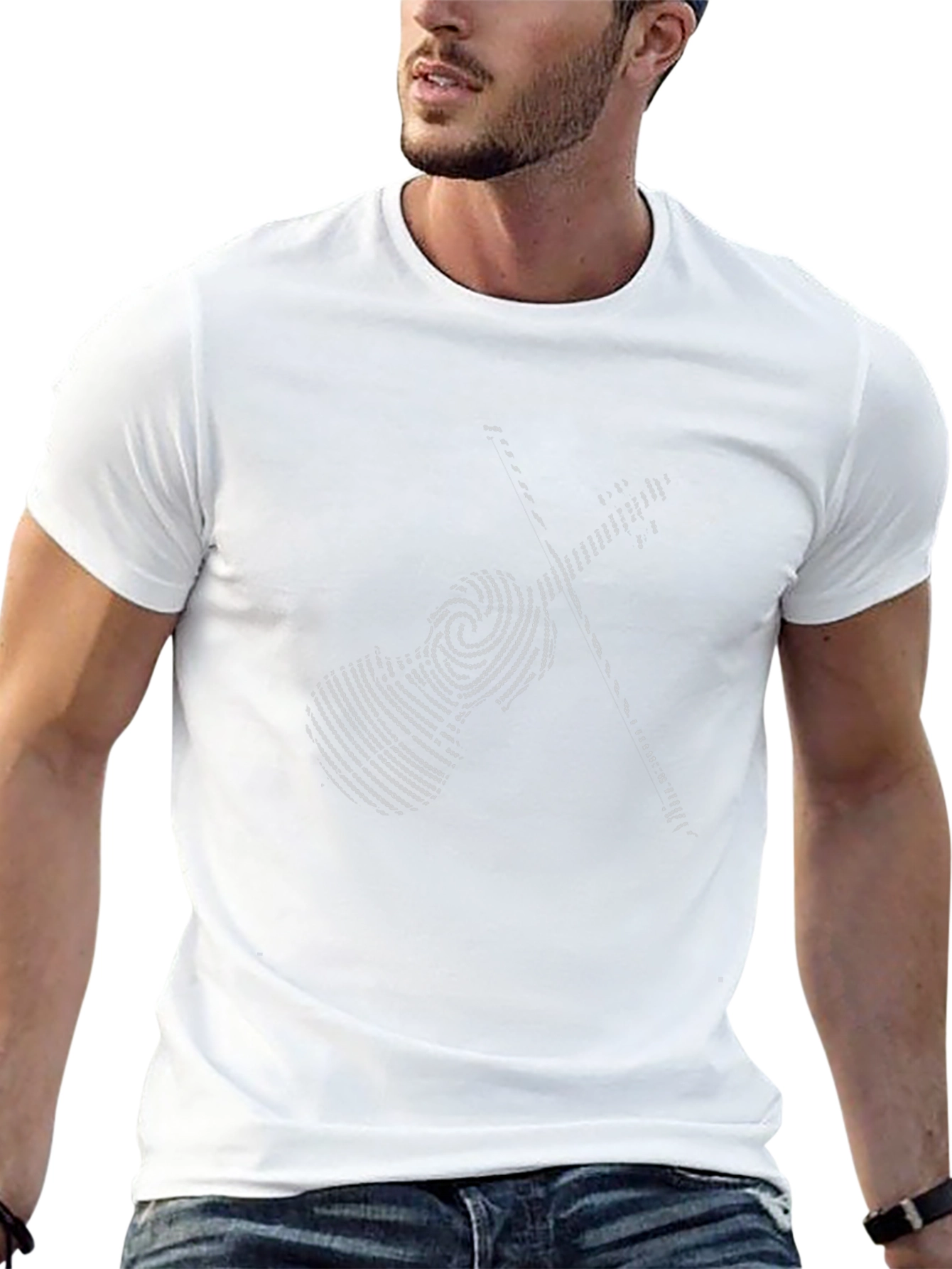 Violin Fingerprint Graphic Tee - Music Lover Shirt