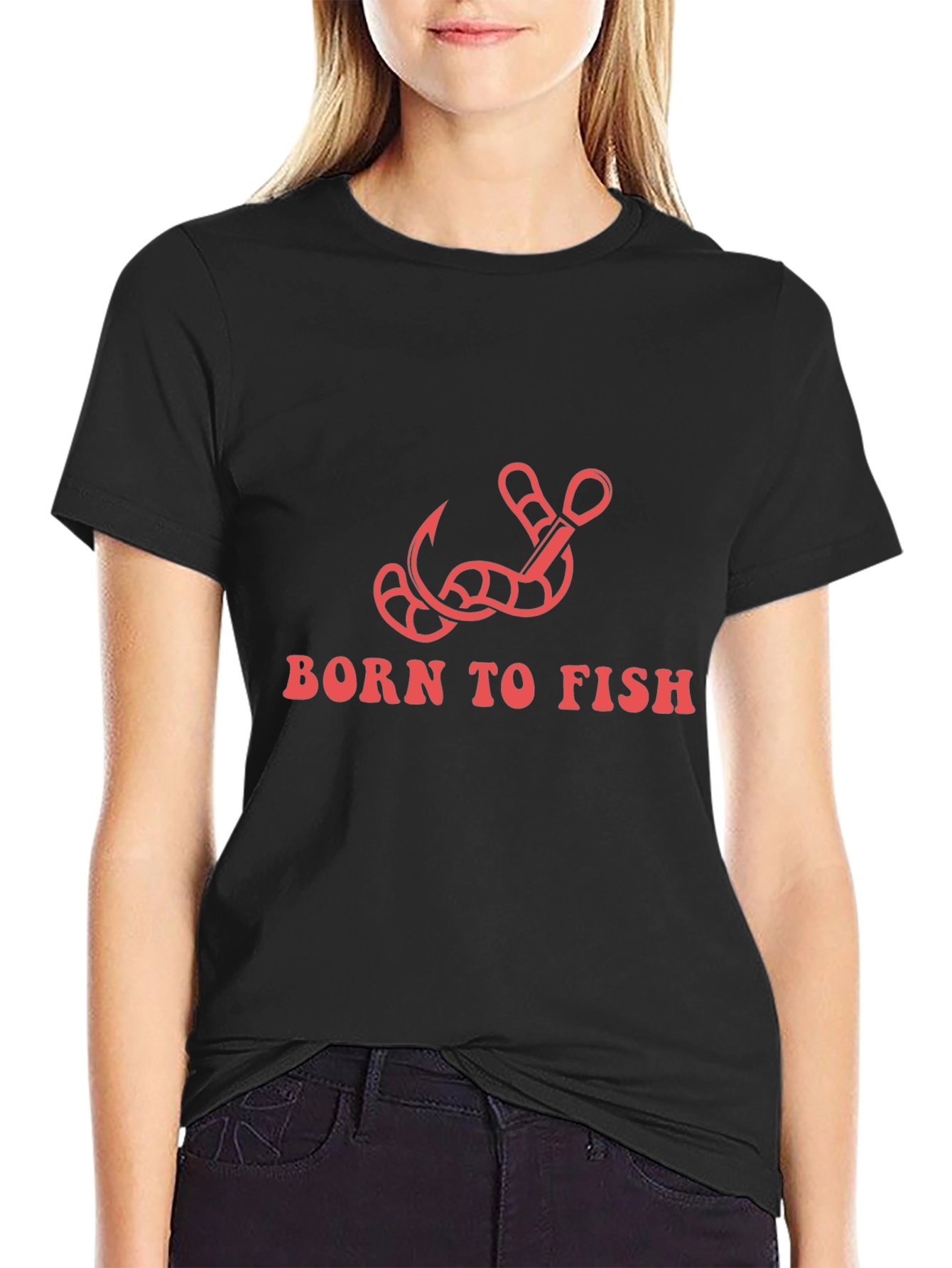 Born To Fish T-Shirt: Fishing Hook Design