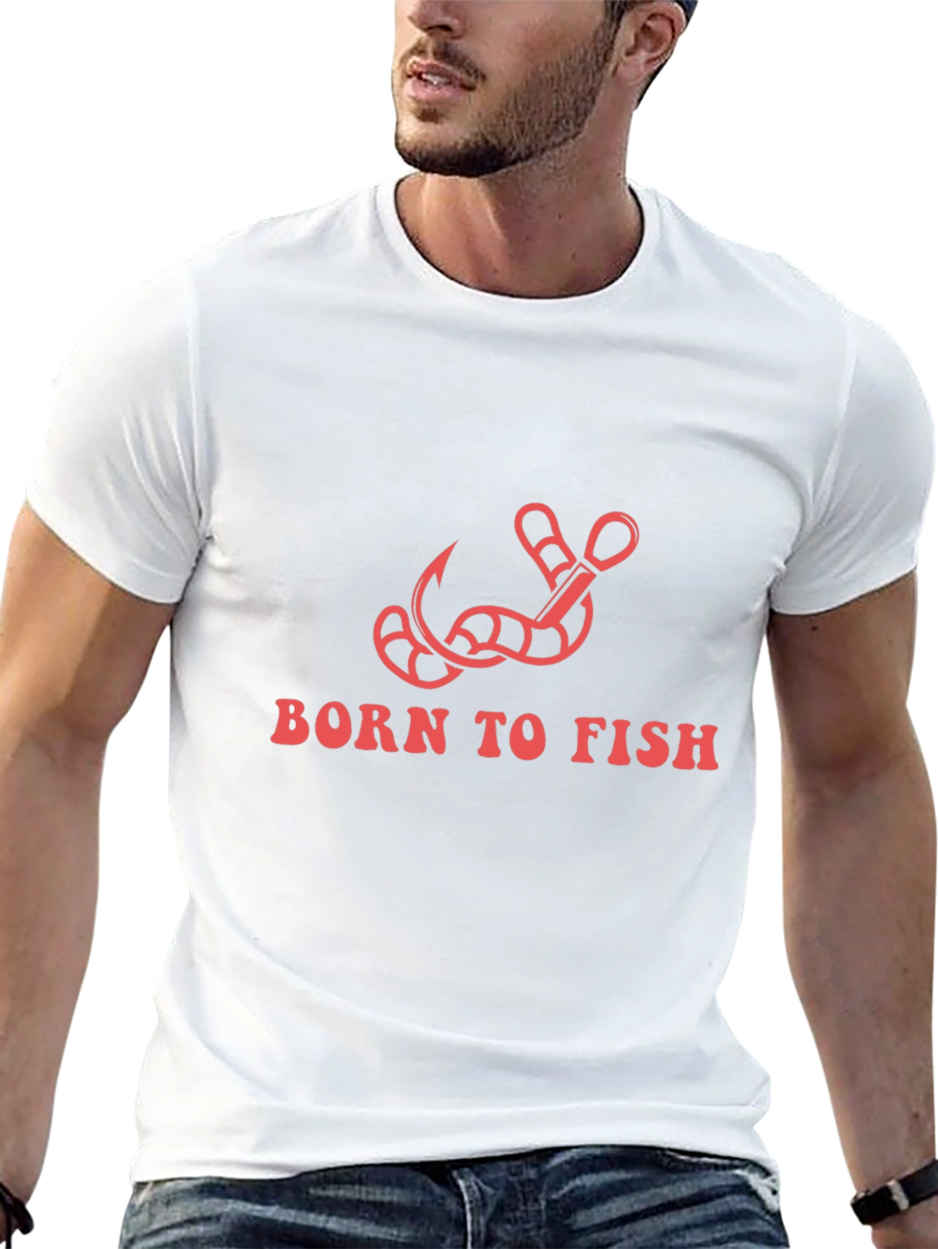 Born To Fish T-Shirt: Fishing Hook Design