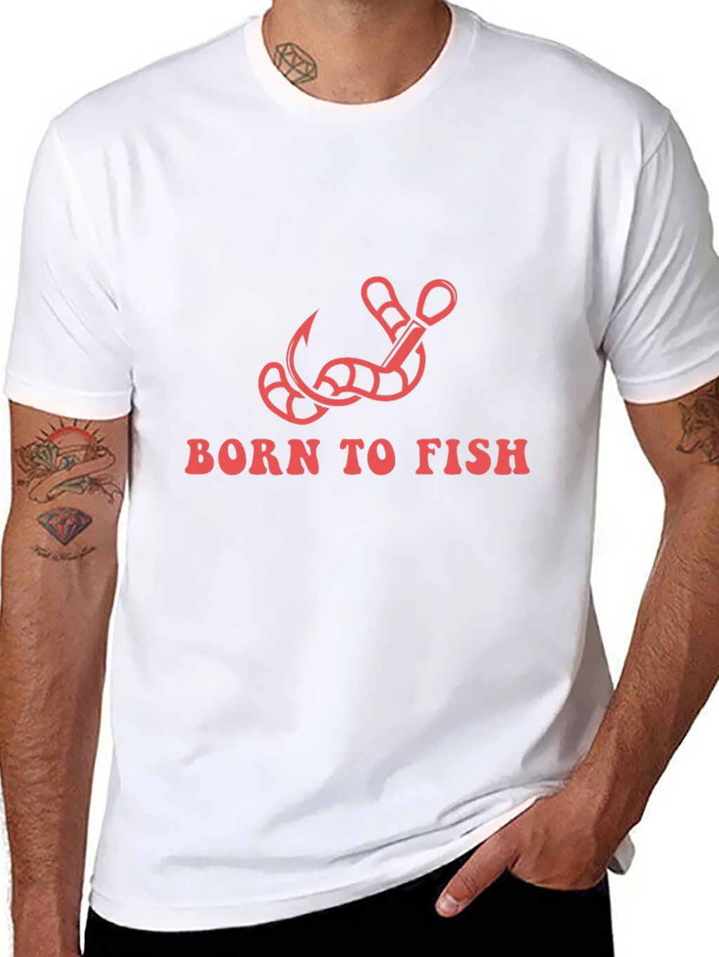 Born To Fish T-Shirt: Fishing Hook Design