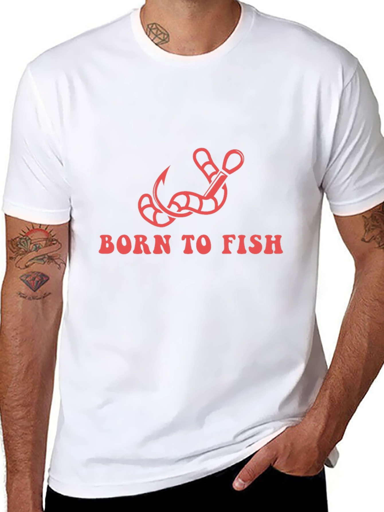 Born To Fish T-Shirt: Fishing Hook Design