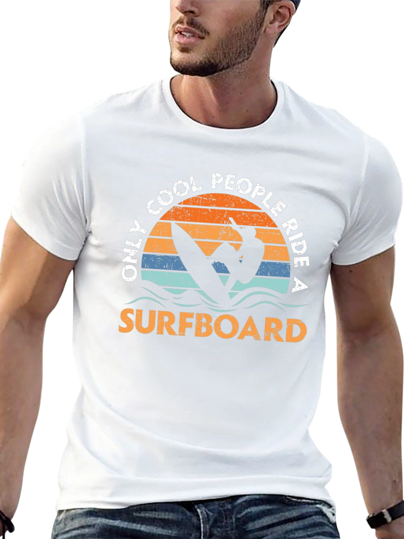 Cool People Surfboard Graphic Tee