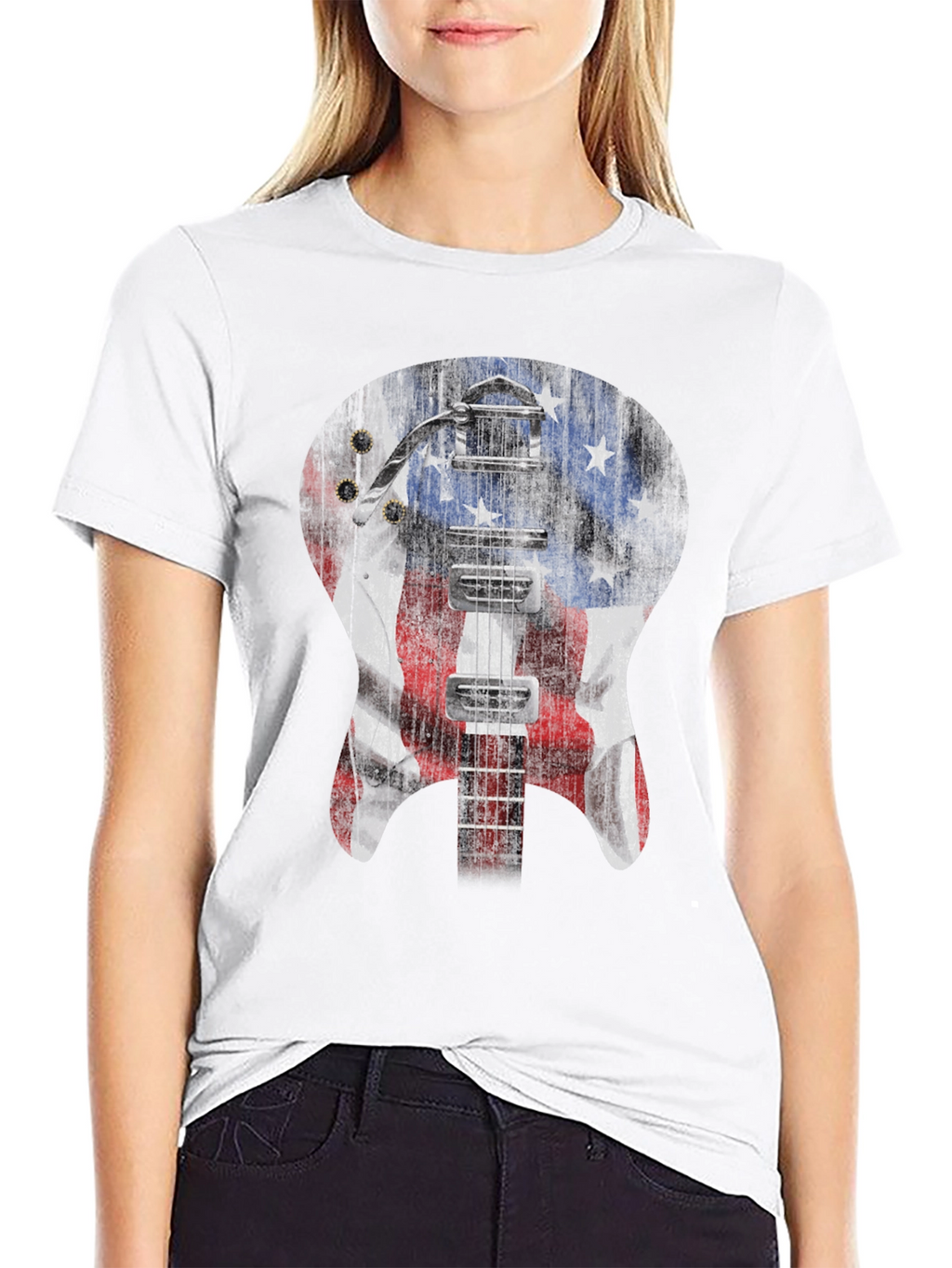 American Flag Guitar T-Shirt