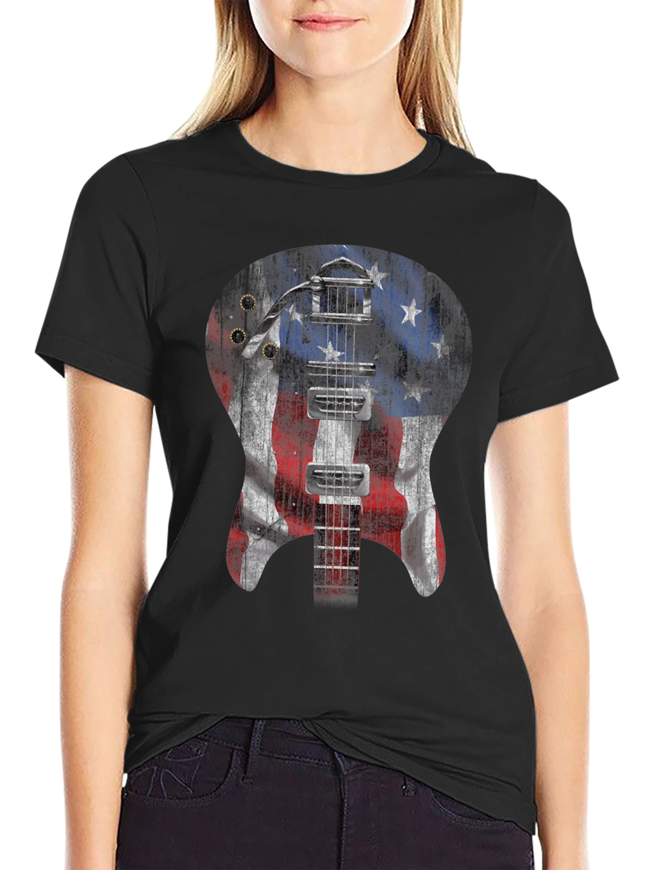 American Flag Guitar T-Shirt