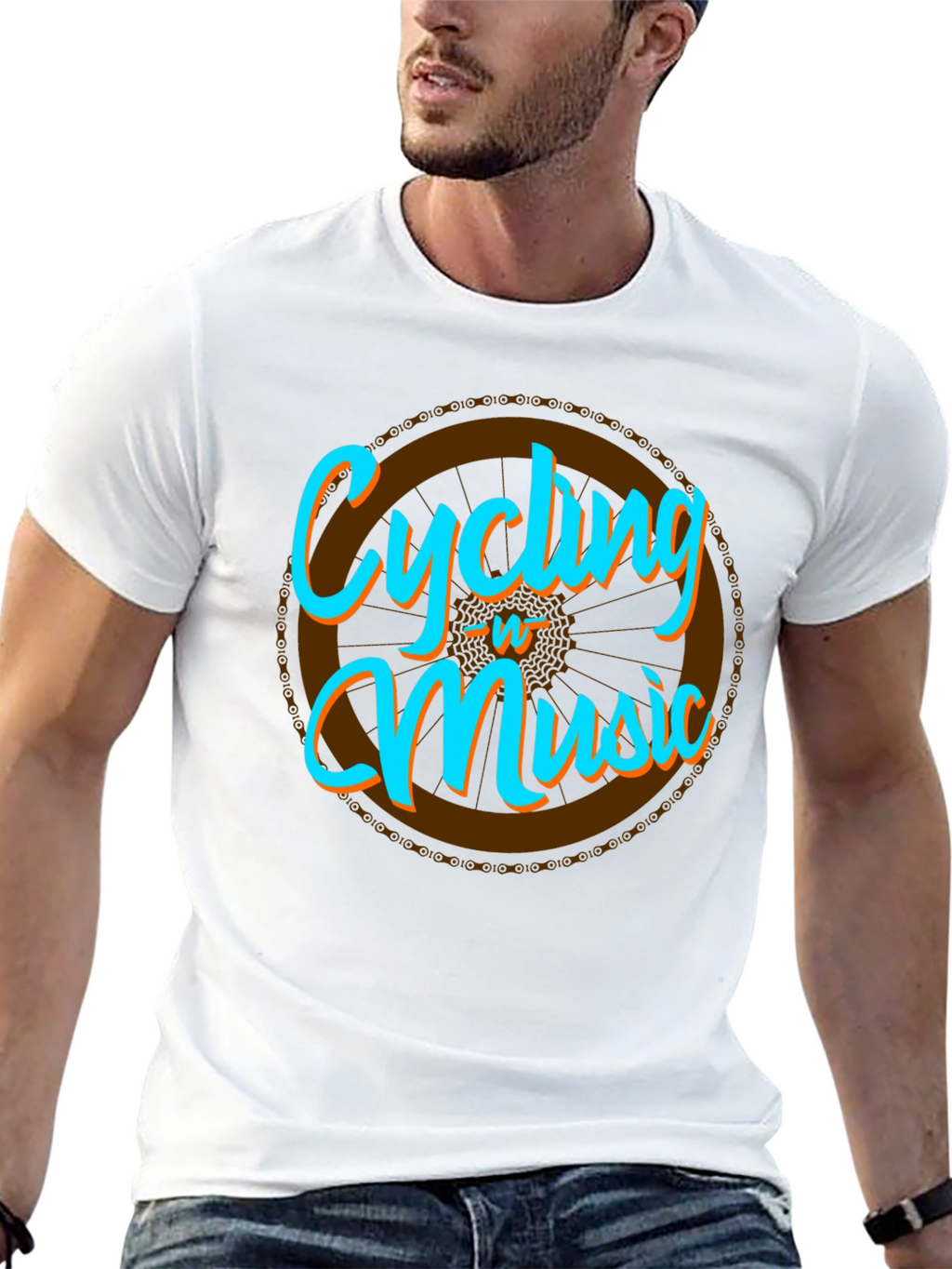 Cycling & Music Graphic T-Shirt - Cool Hobby Tee